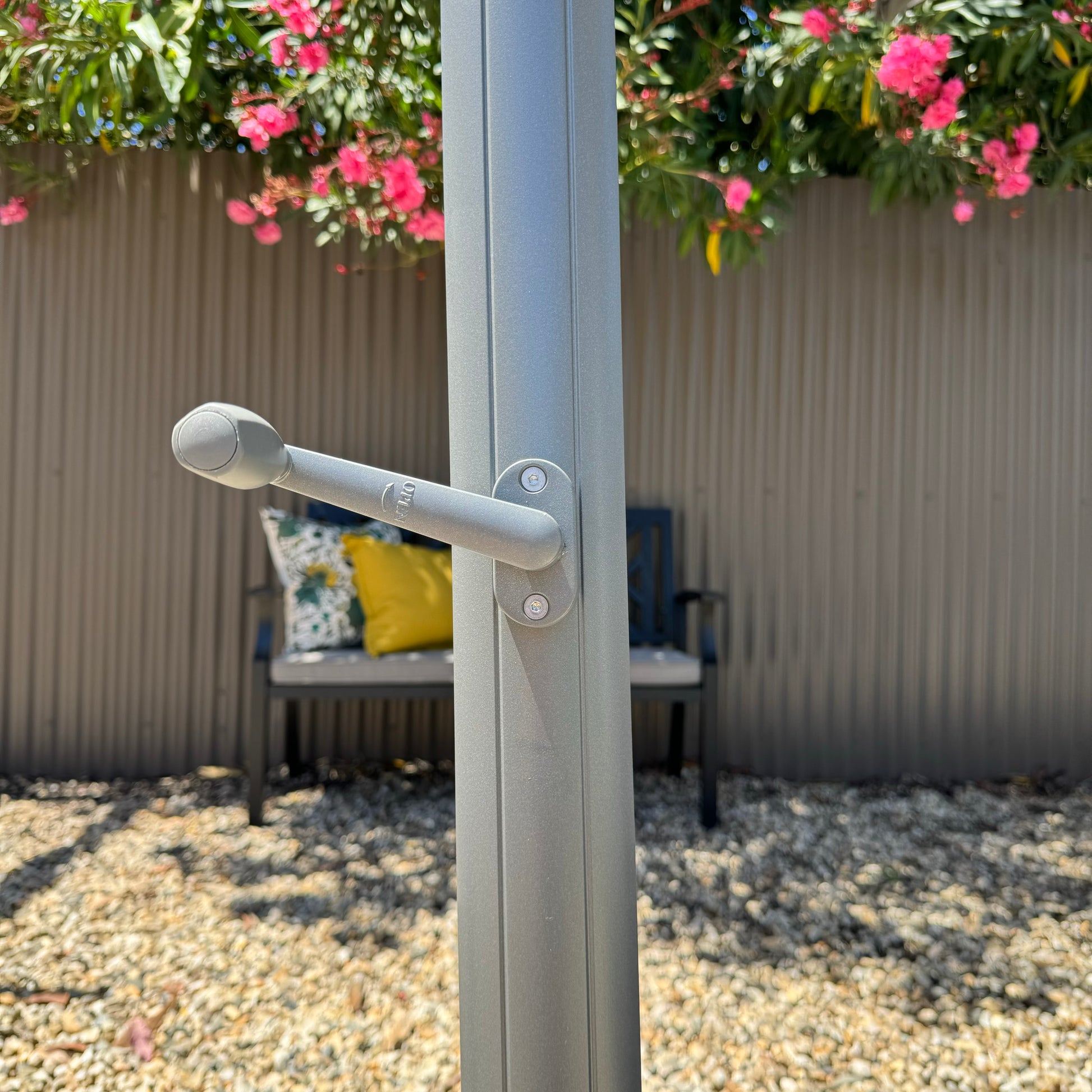 Lynden Cantilever Umbrella & 4pc Resin Base - Charcoal