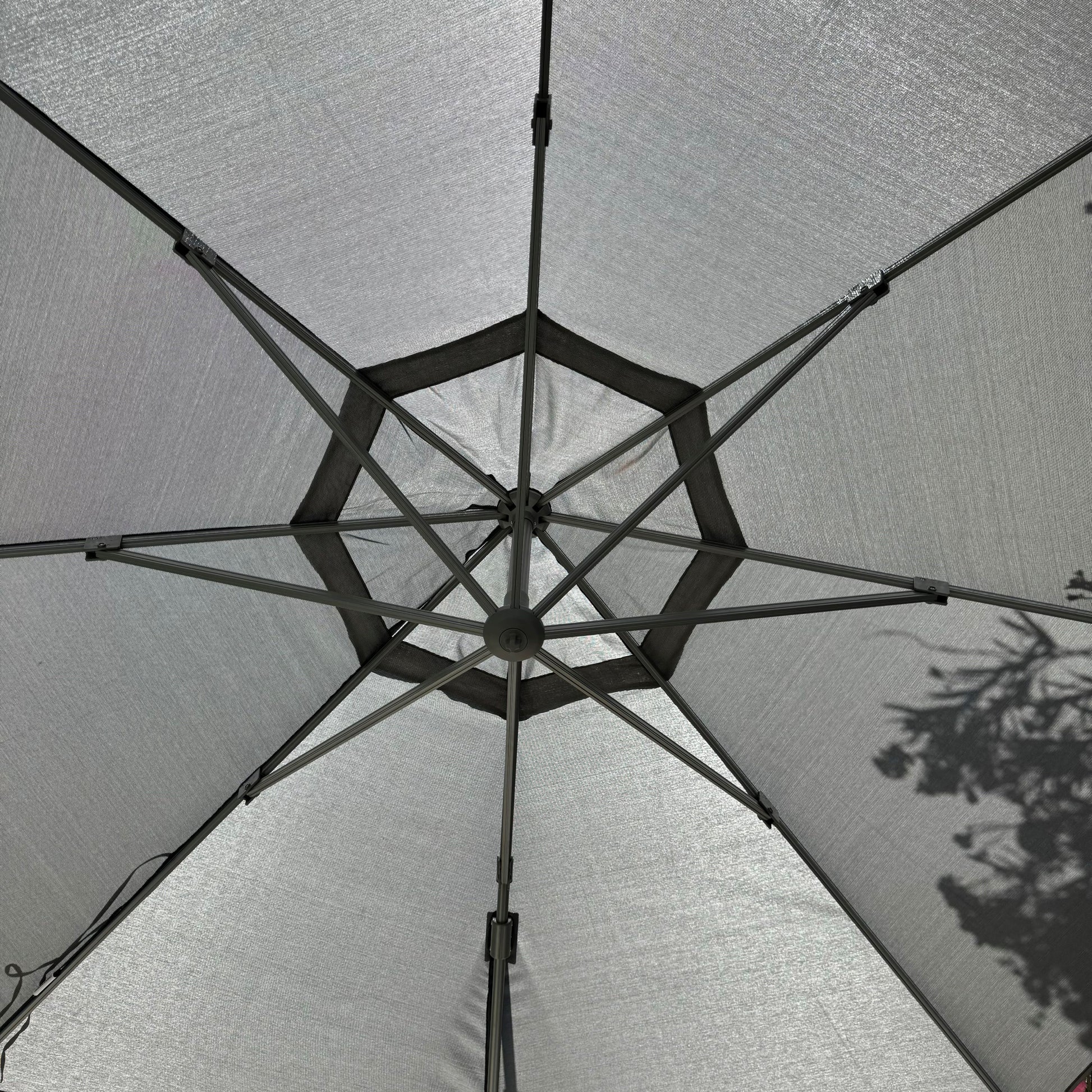 Lynden Cantilever Umbrella & 4pc Resin Base - Charcoal