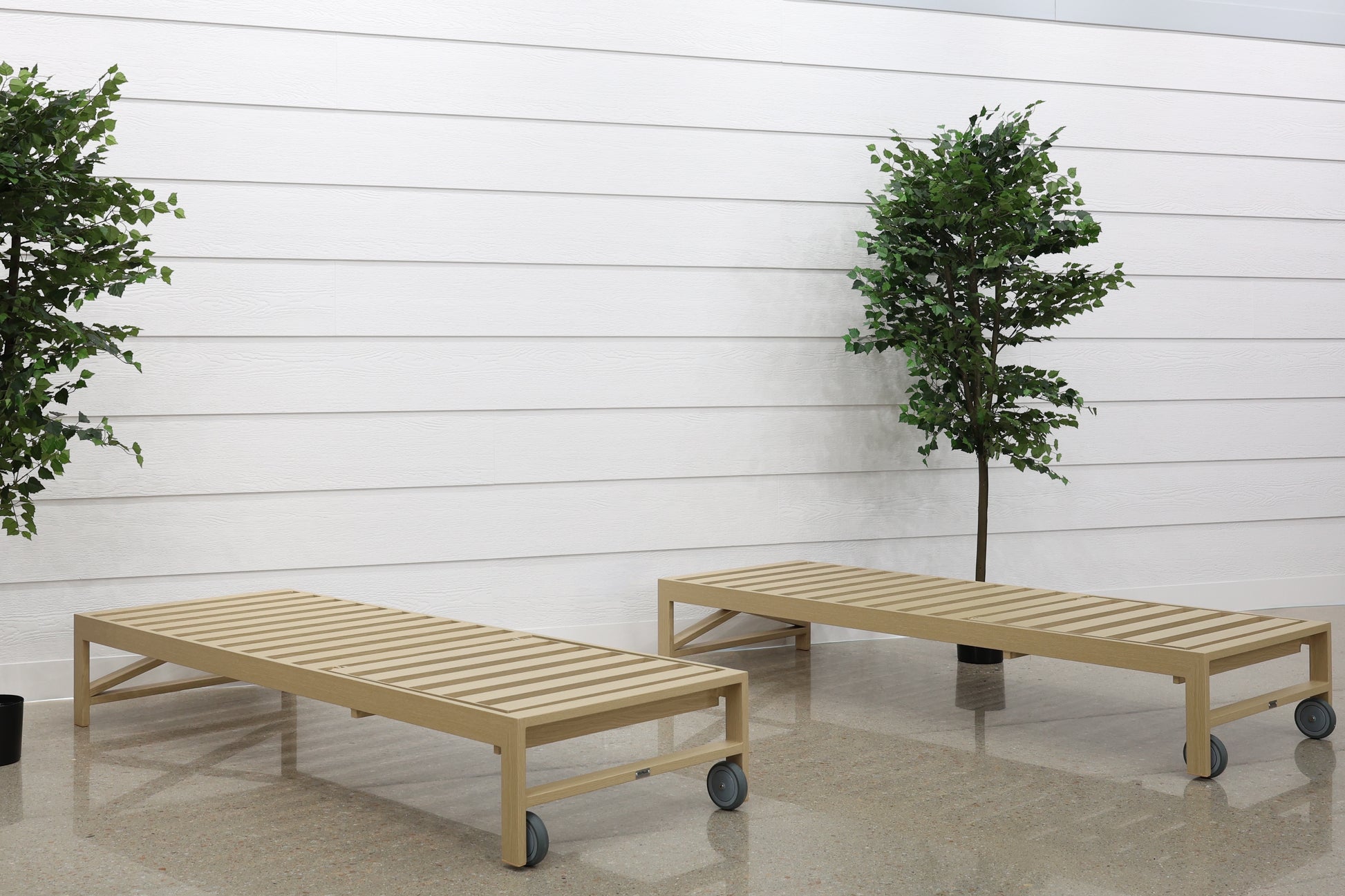 Kingscliff Sun Lounge Set of 2 - Natural Light Oak