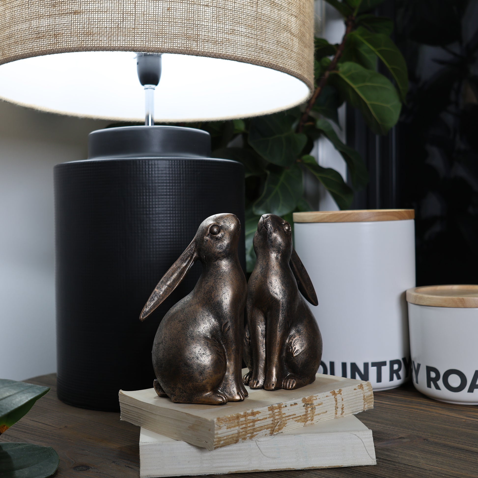Cotton-Tail Bookends - Bronze