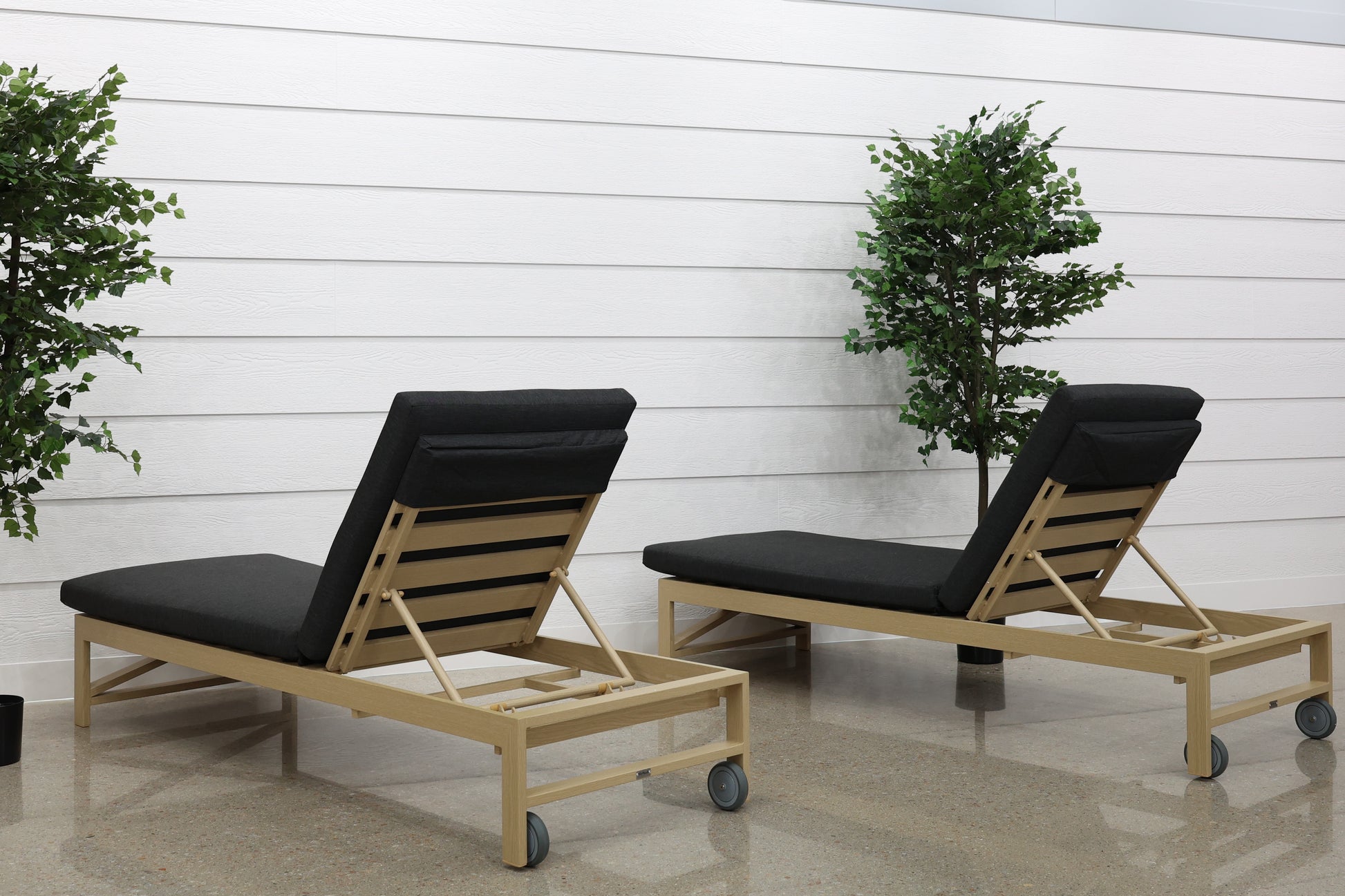 Kingscliff Sun Lounge Set of 2 - Natural Light Oak