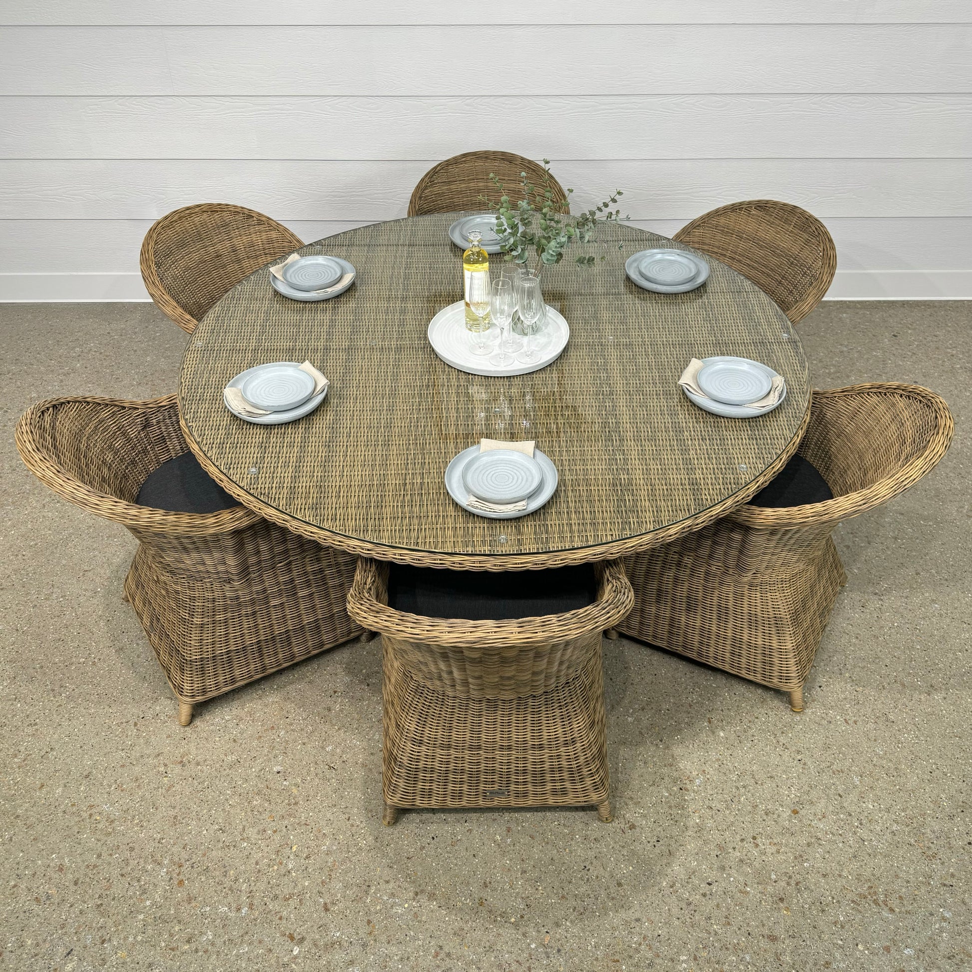 Mulwala 180cm Round Dining Table - Brushed Wheat