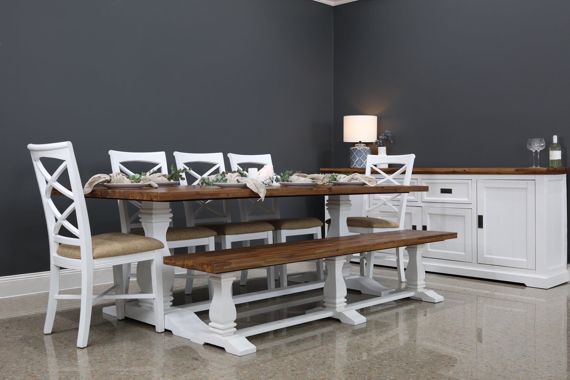 Provedore Two Tone Bench Seat