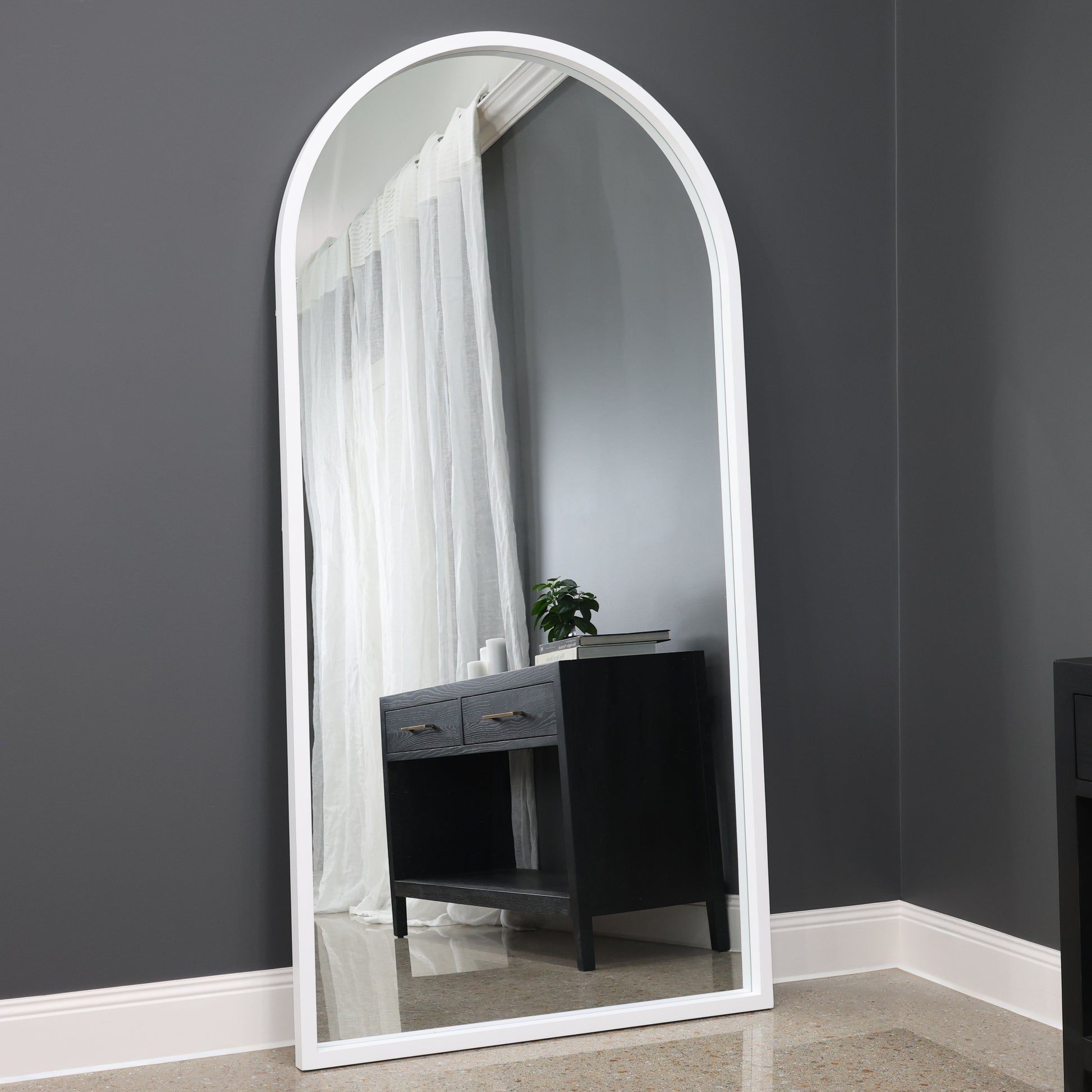 Sophia Arched Mirror - Large Matte White