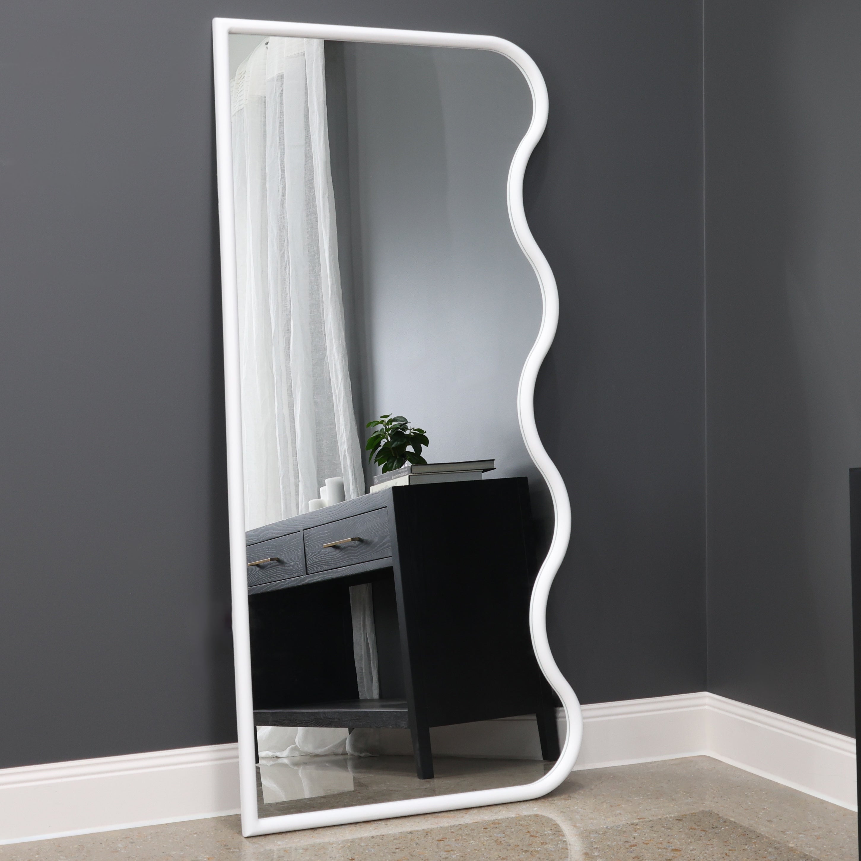 James Wavy Mirror - White