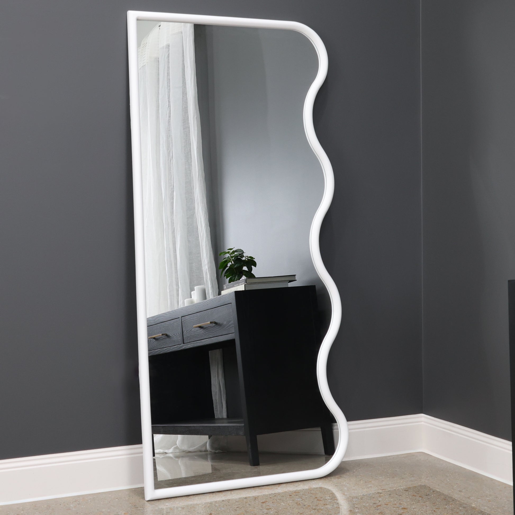James Wavy Mirror - White