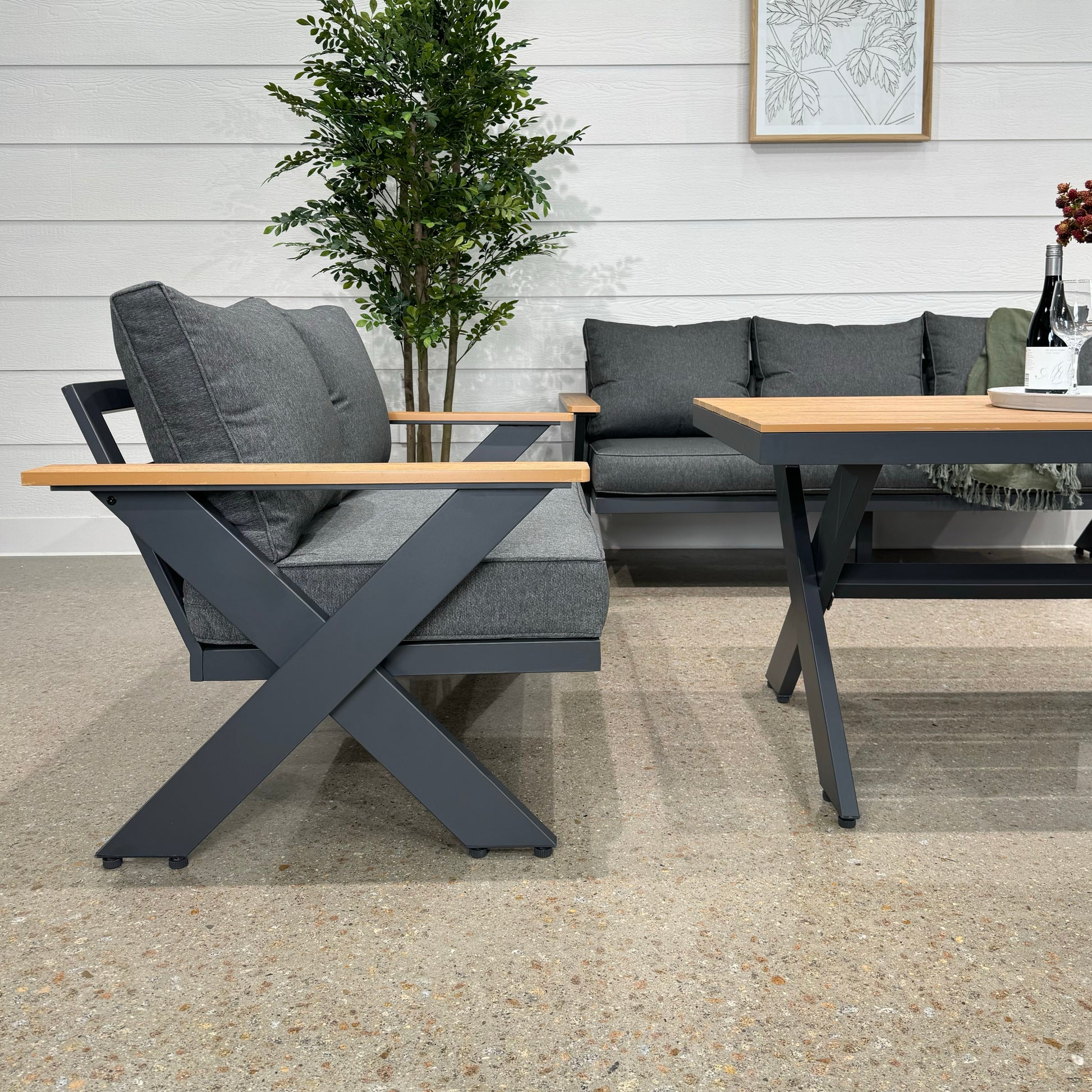 Harrison 5 Piece Outdoor Setting - Charcoal