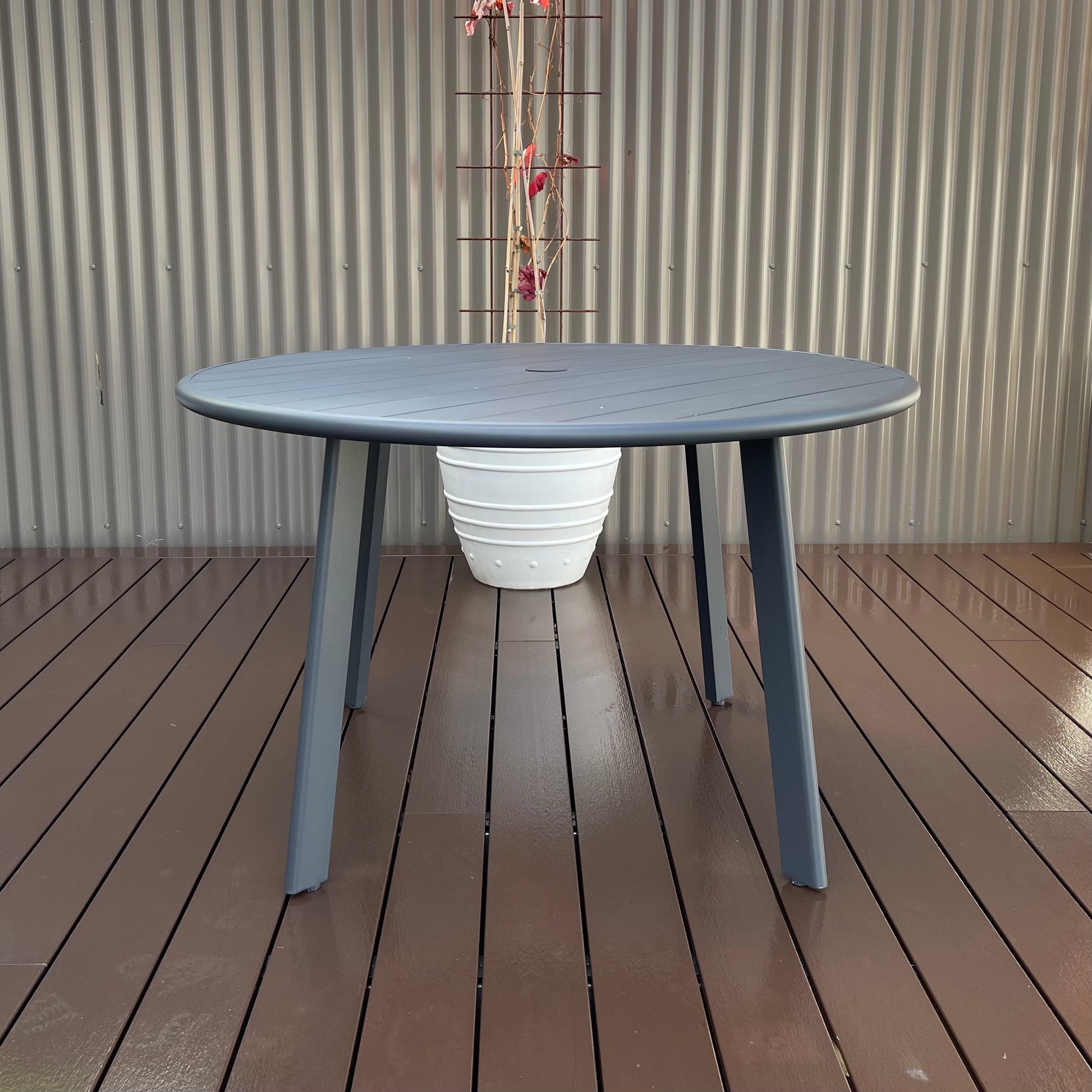 Avignon Dining Table Round - Charcoal
