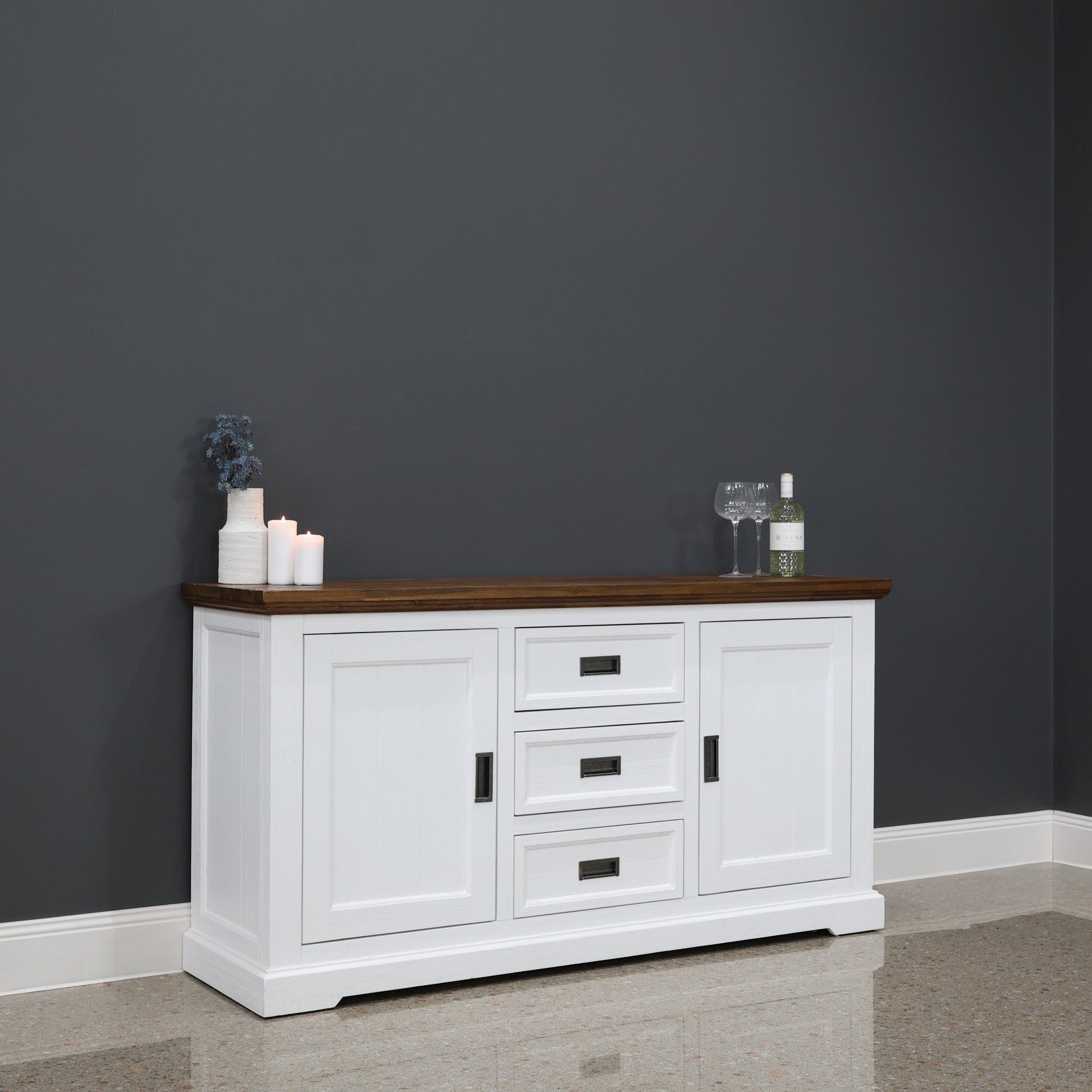 Provedore Two Tone Buffet - Medium w/ 2x Doors, 3 Drawers