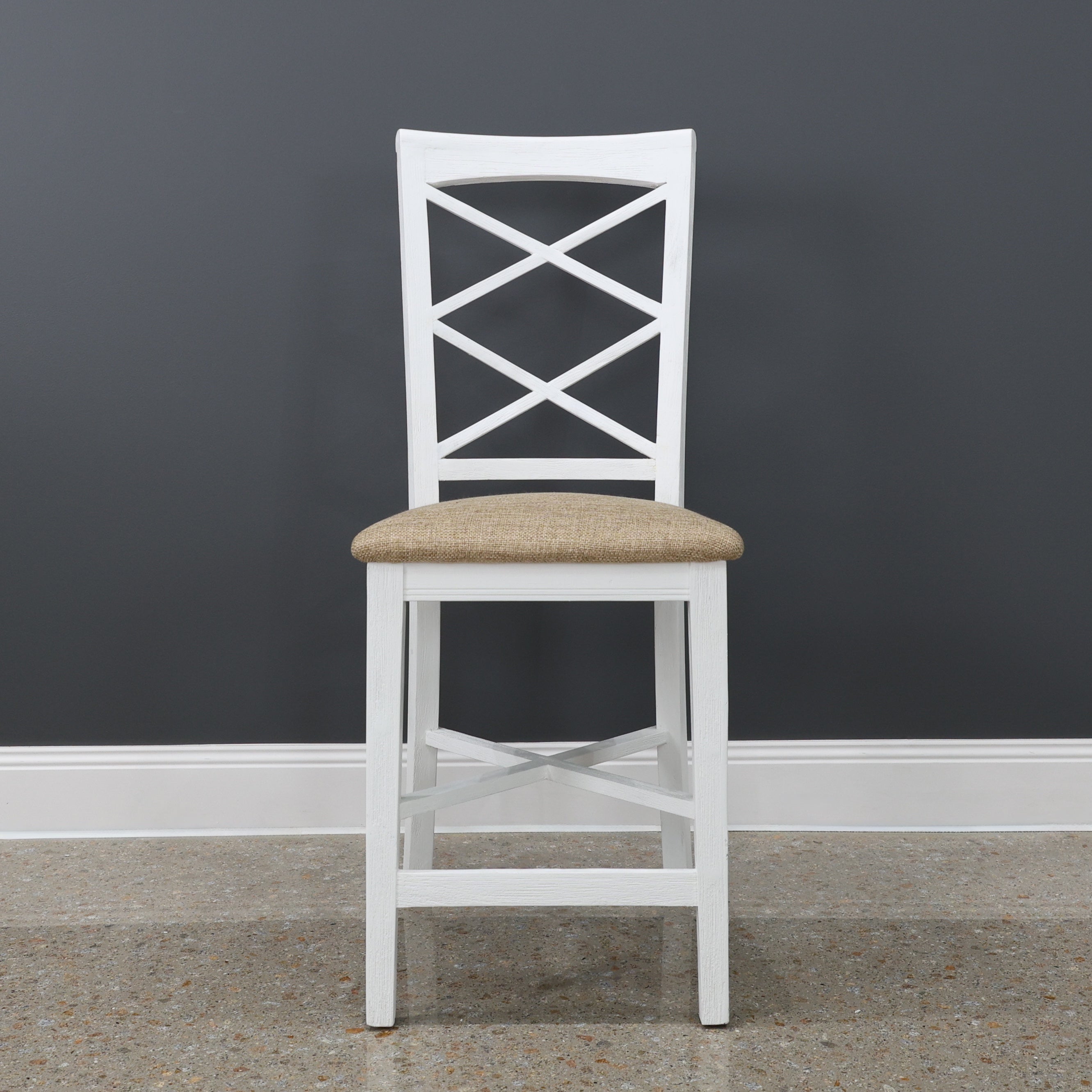 Provedore White Bar Stool - Bali Chair Pad