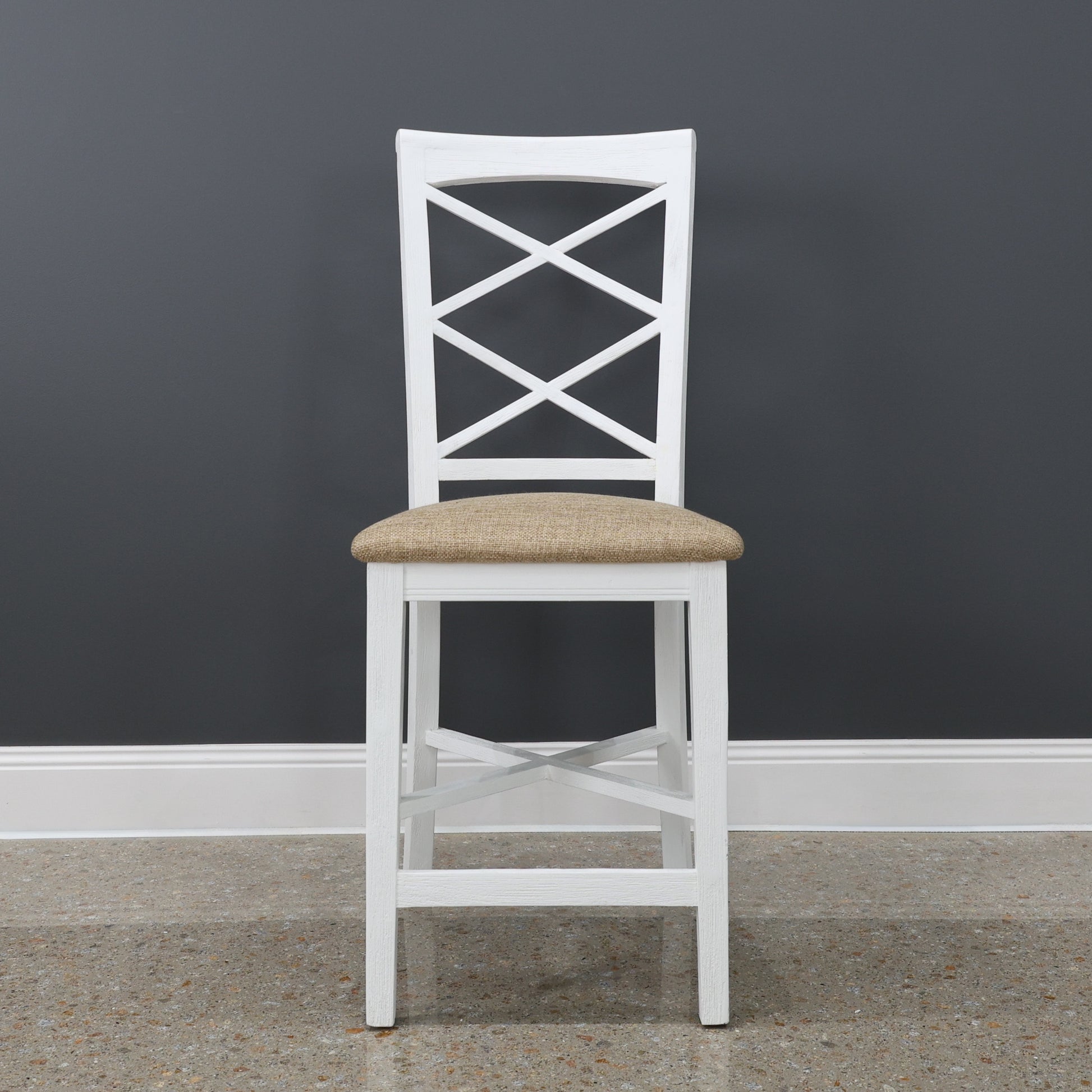 Provedore White Bar Stool - Bali Chair Pad