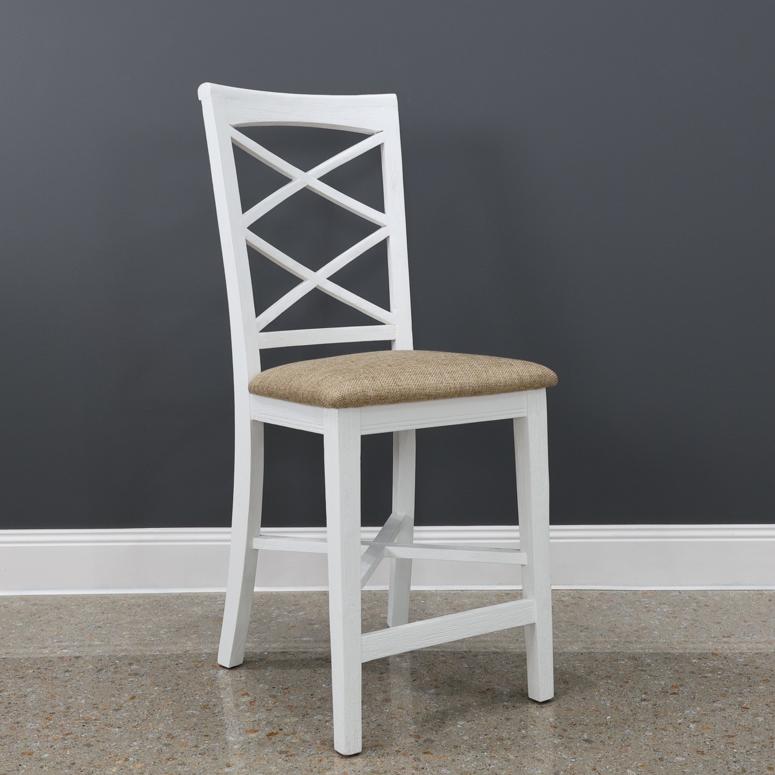 Provedore White Bar Stool - Bali Chair Pad