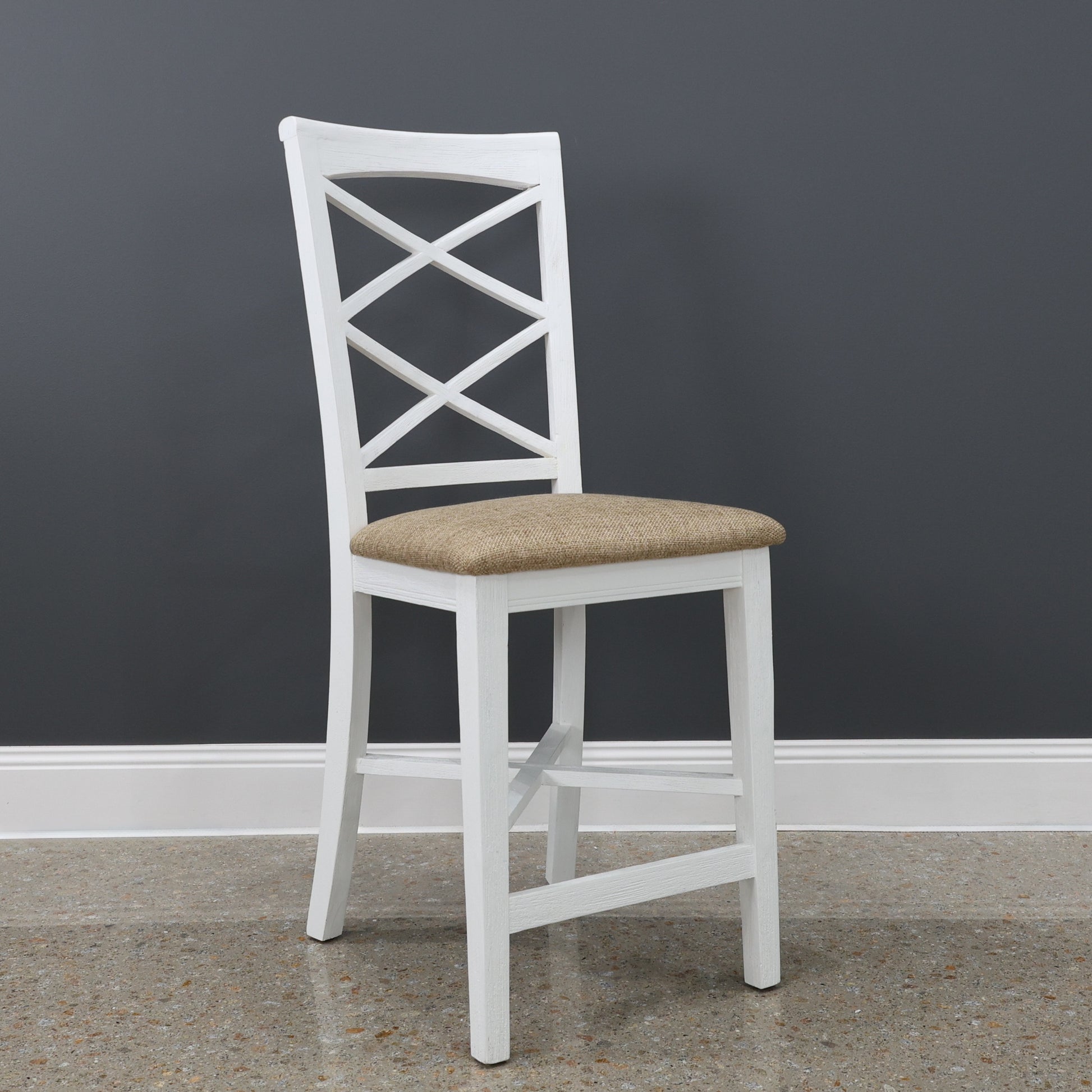 Provedore White Bar Stool - Bali Chair Pad