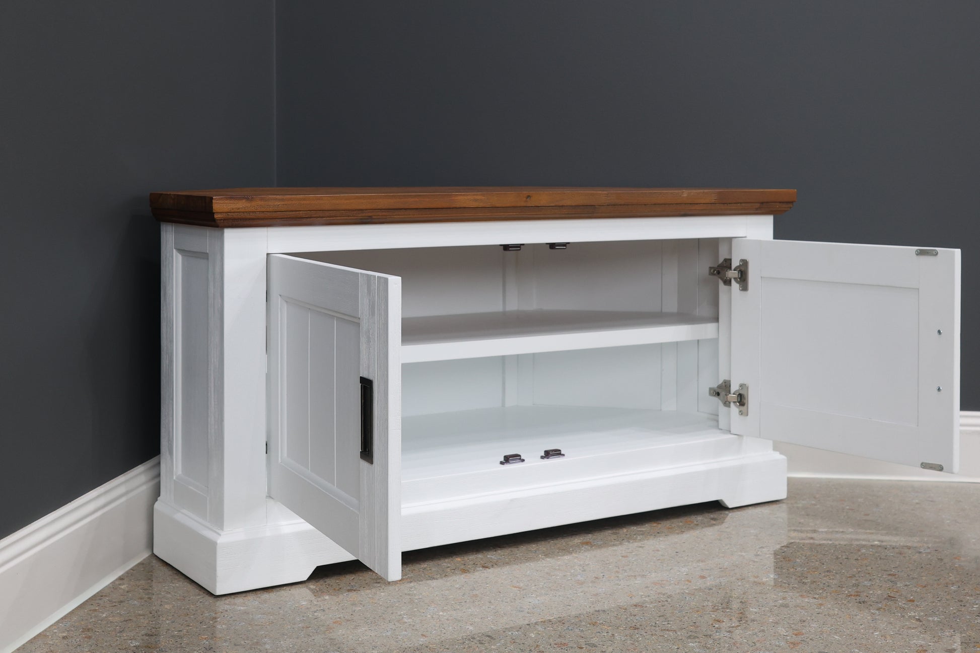 Provedore Two Tone Corner Tv Unit