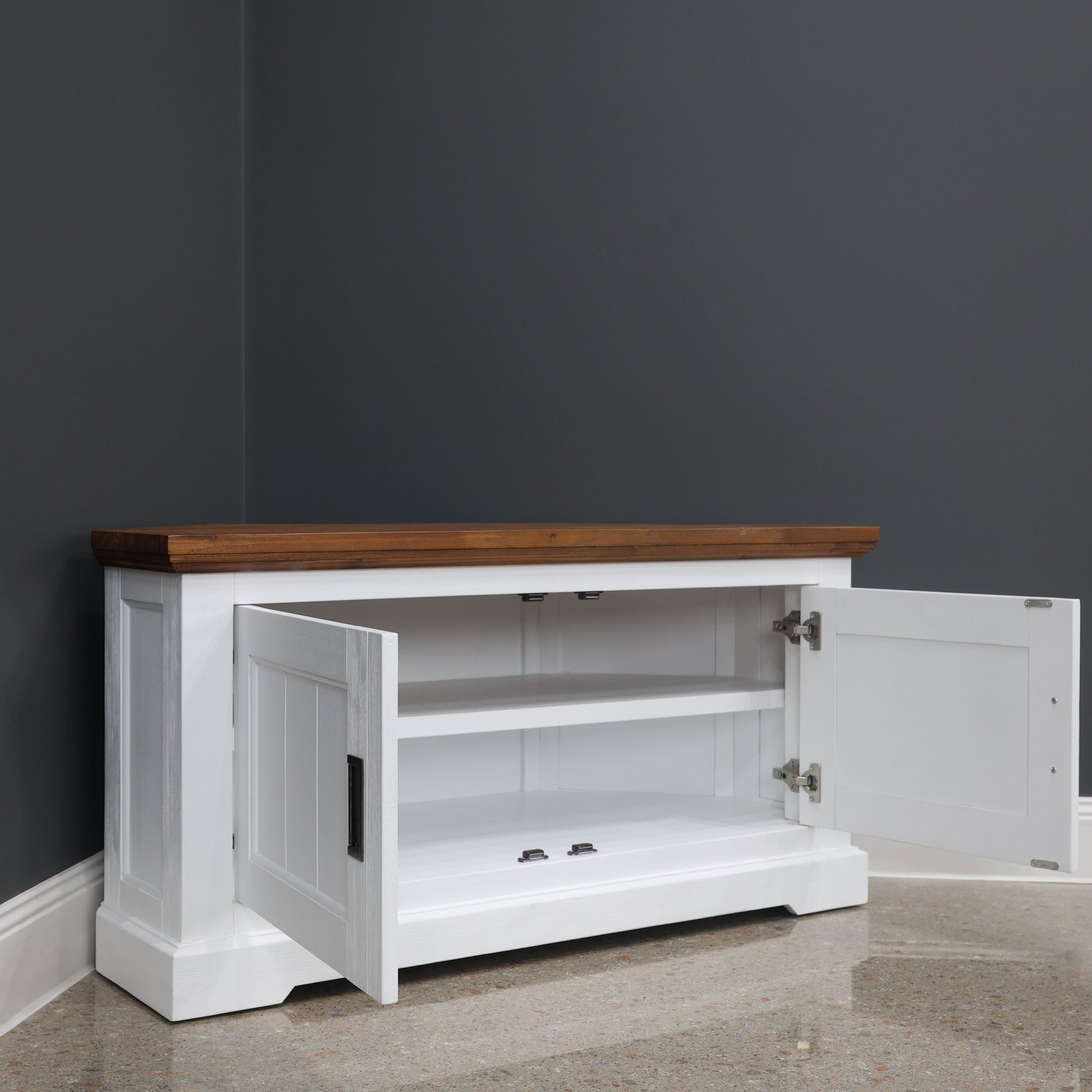 Provedore Two Tone Corner Tv Unit