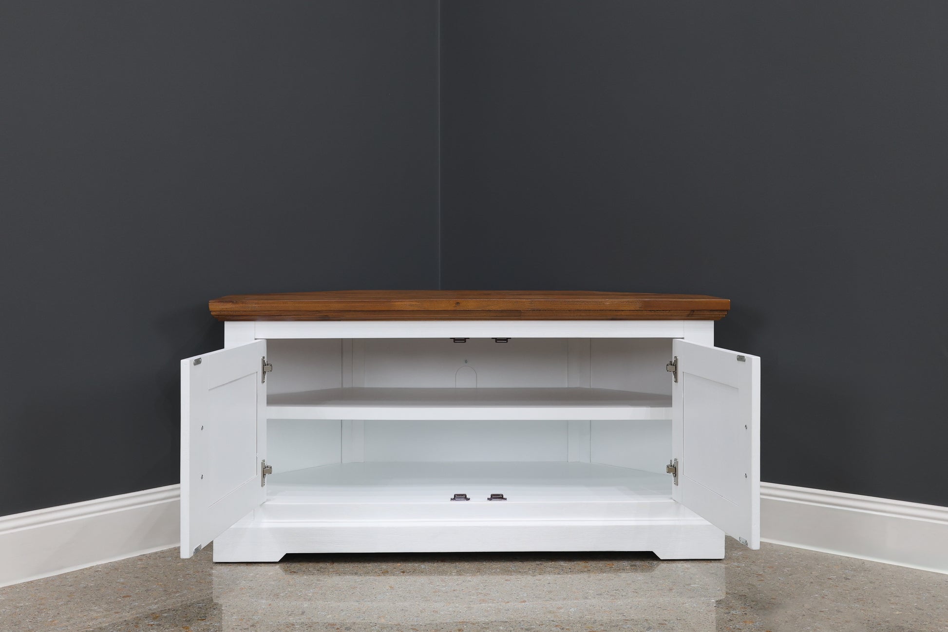 Provedore Two Tone Corner Tv Unit