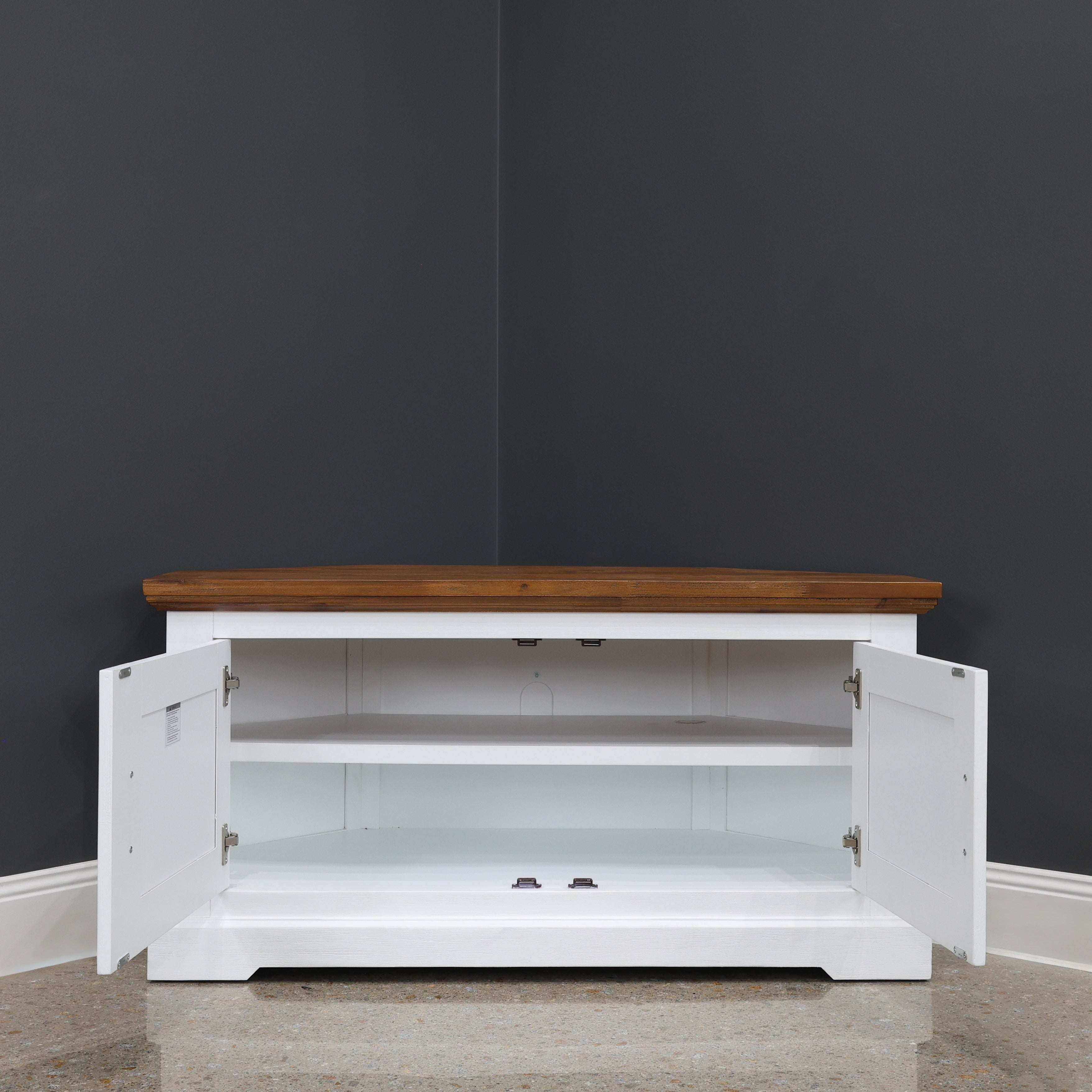 Provedore Two Tone Corner Tv Unit