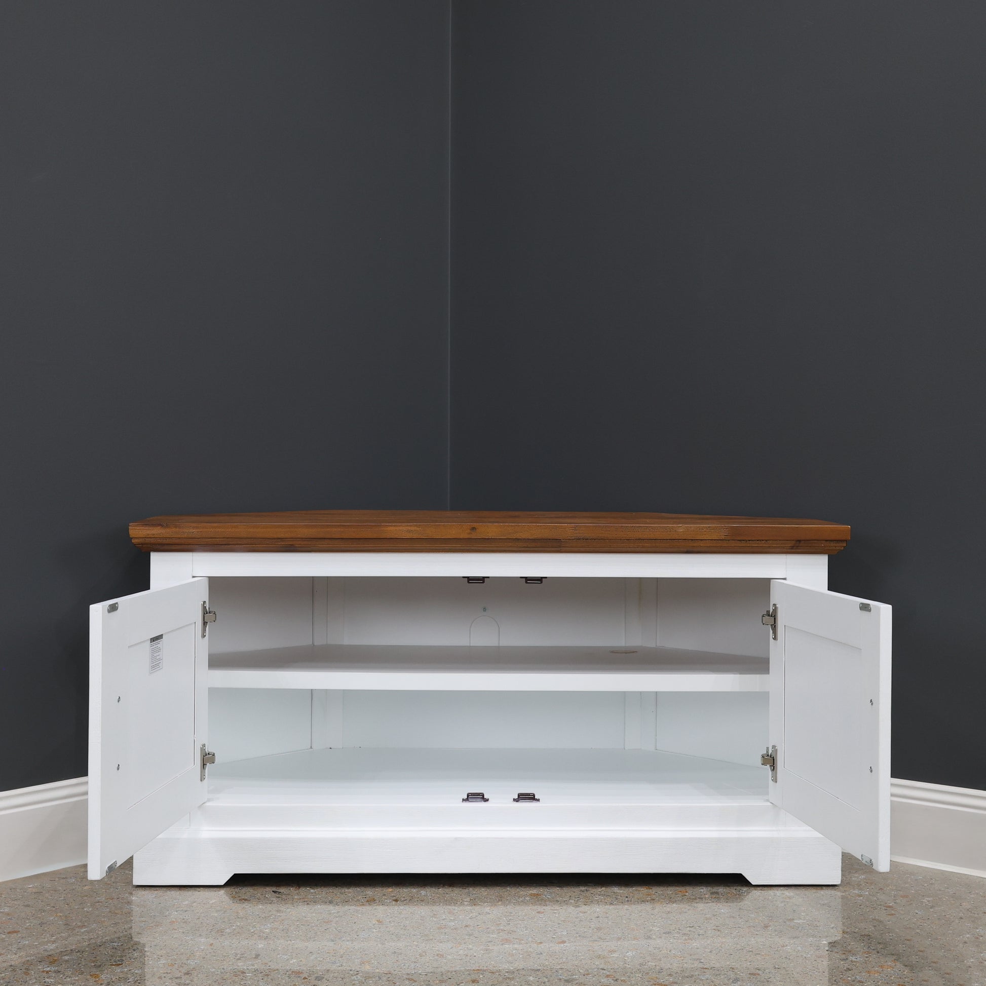 Provedore Two Tone Corner Tv Unit