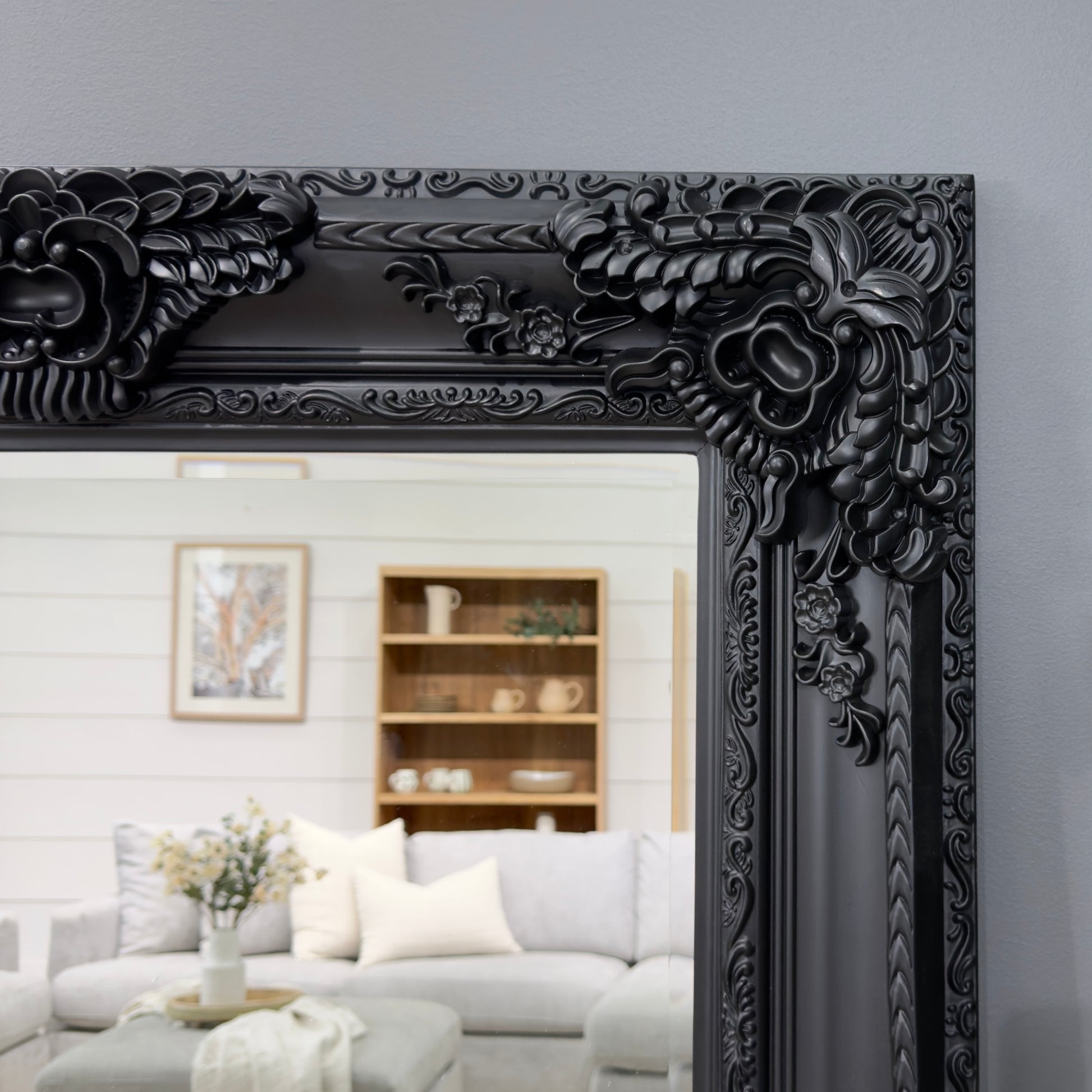 Isabella - Antique Mirror - Matte Black