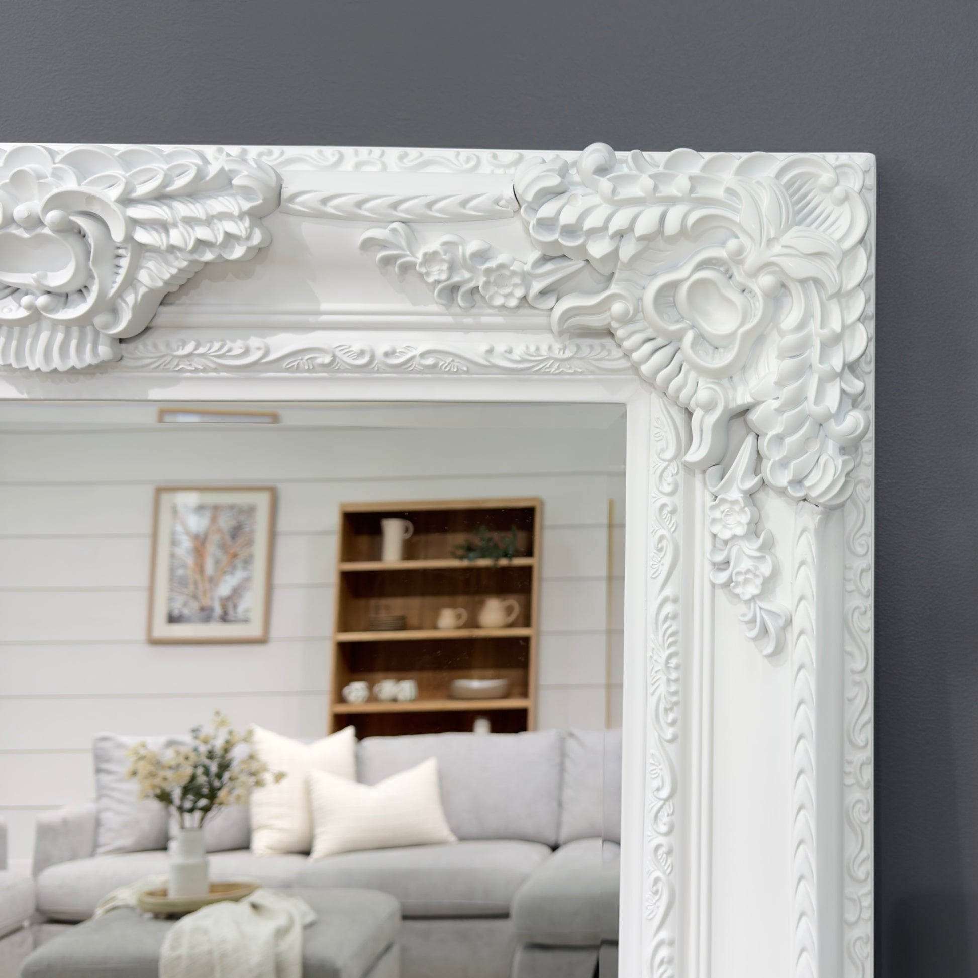Isabella - Antique Mirror - Matte White