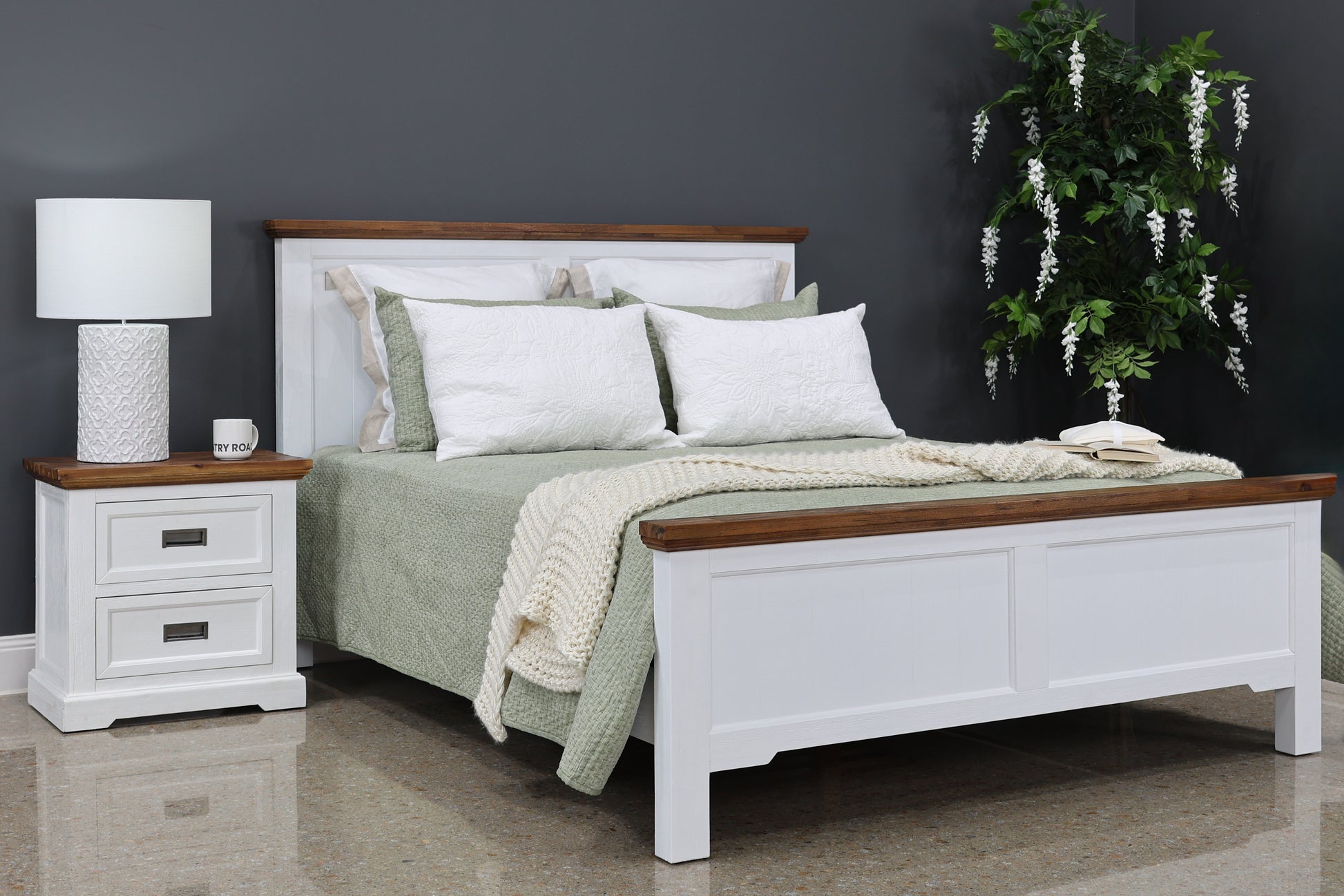 Provedore Two Tone Bedside w/ 2 Drawers