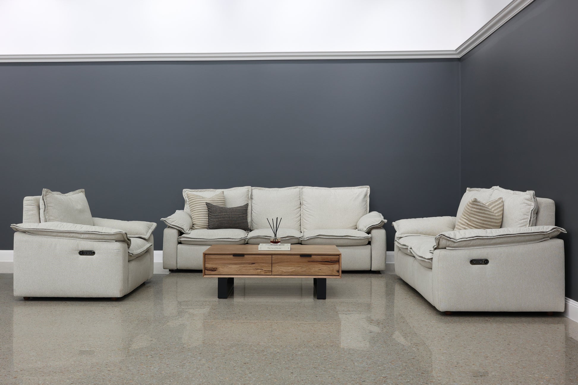 Portland Electric Reclining 2 Seater - Shell (Water Repellent Fabric)