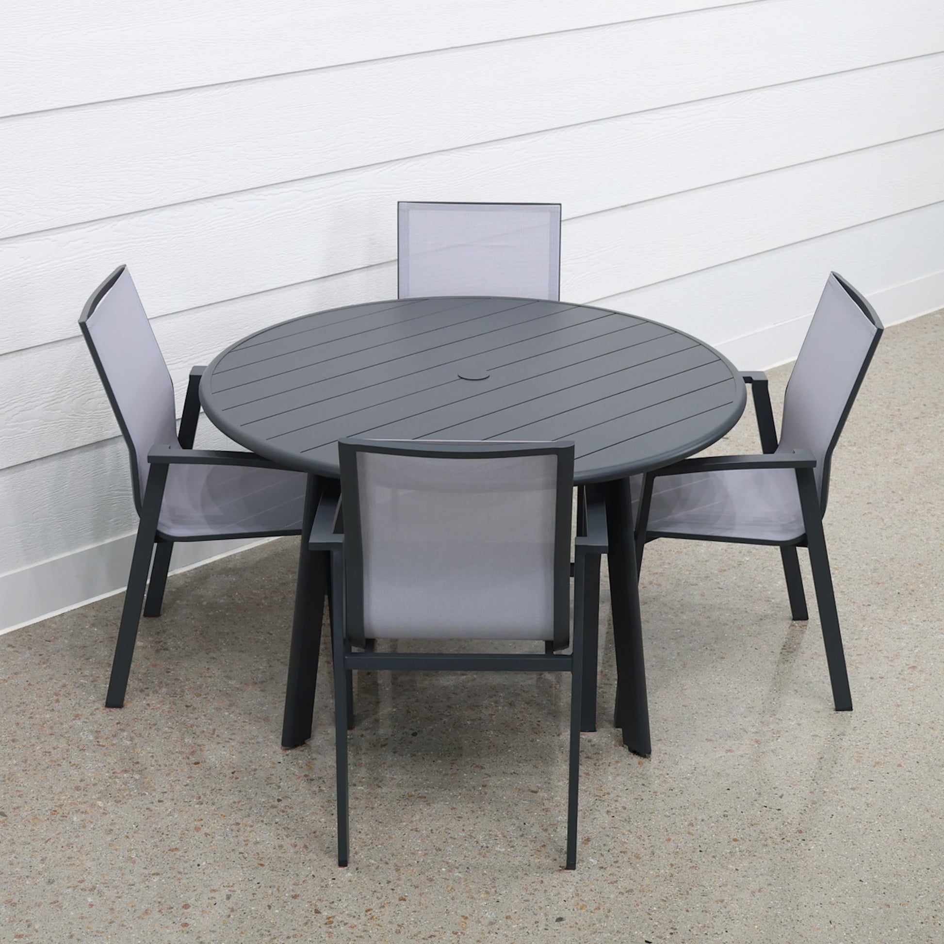 Avignon Dining Table Round - Charcoal