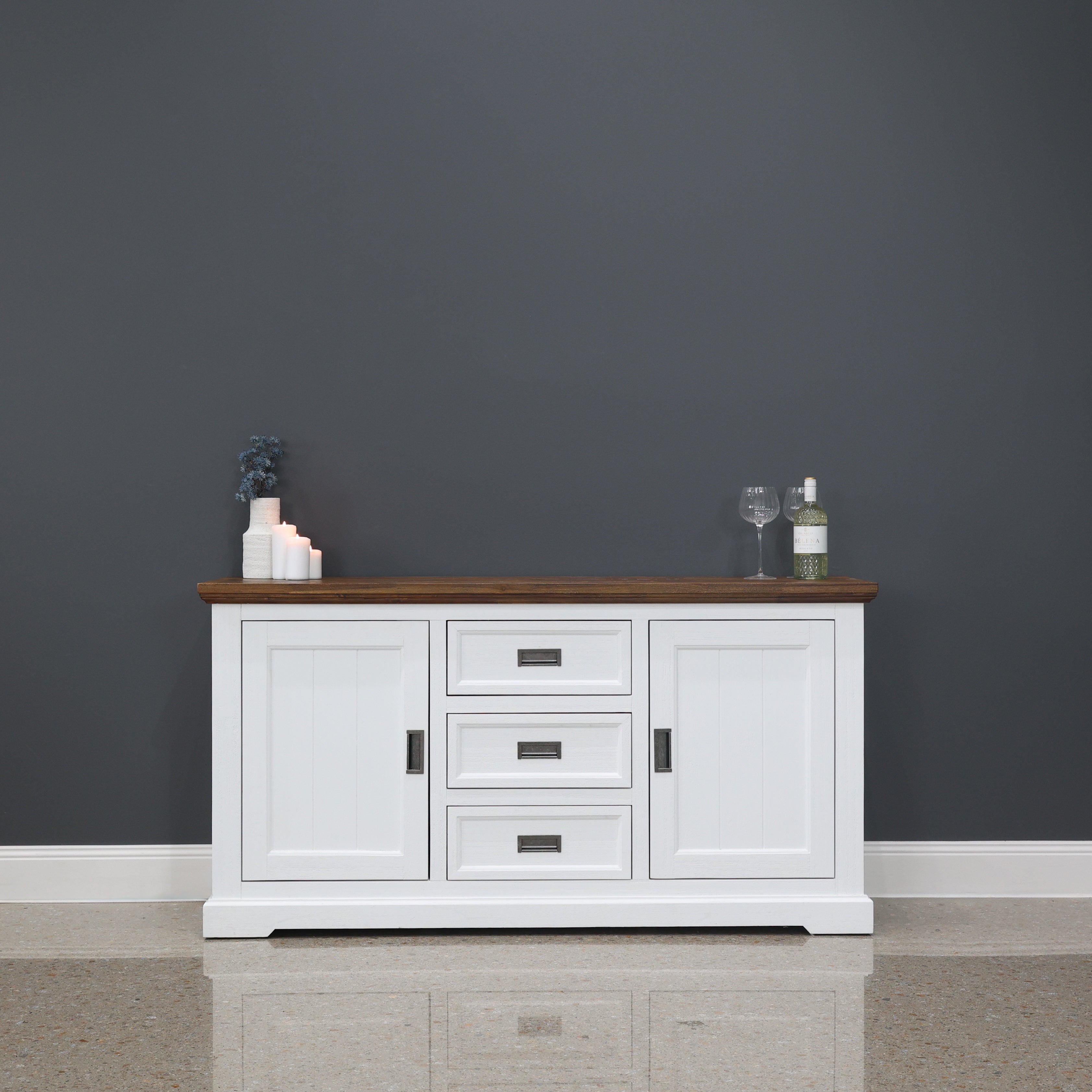 Provedore Two Tone Buffet - Medium w/ 2x Doors, 3 Drawers