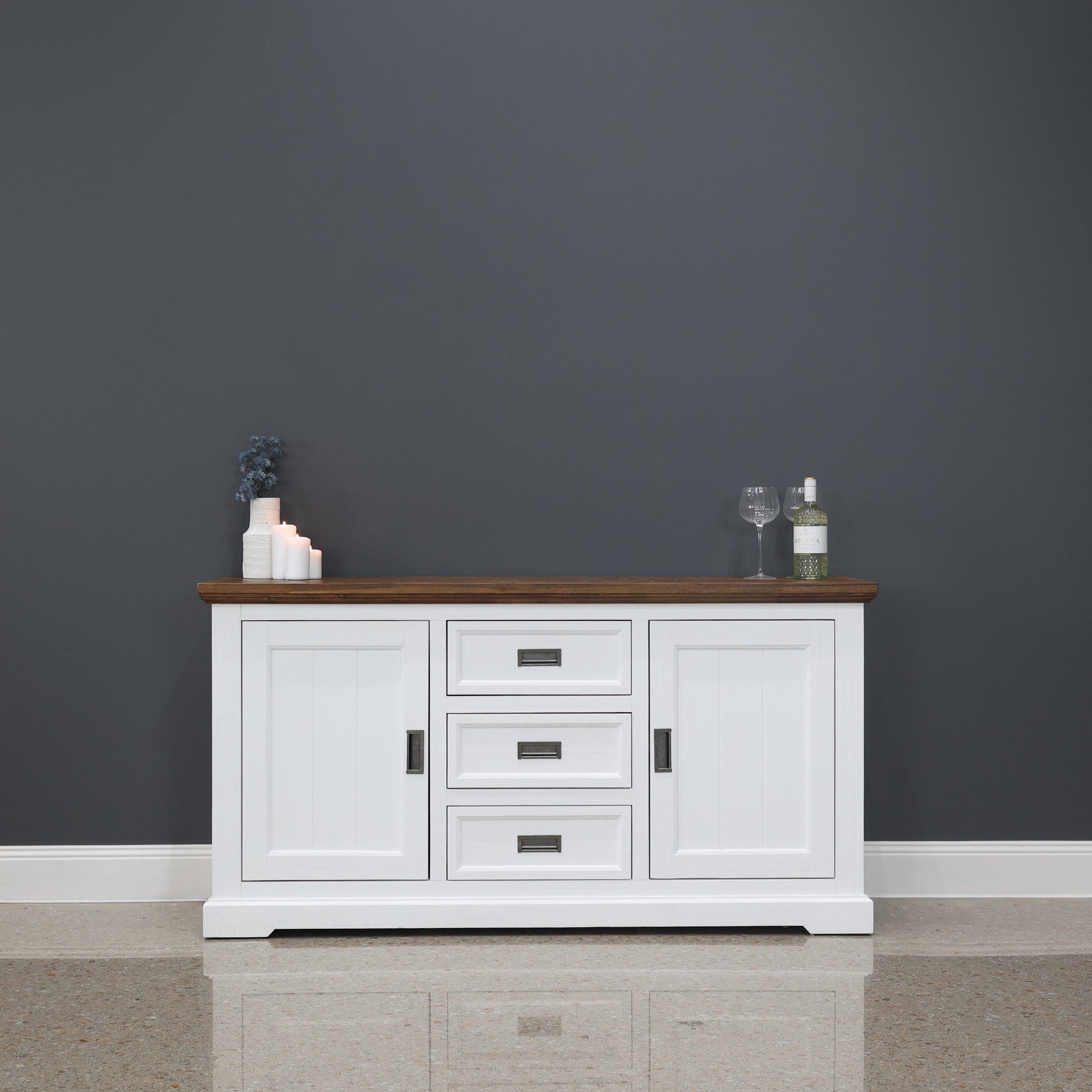Provedore Two Tone Buffet - Medium w/ 2x Doors, 3 Drawers