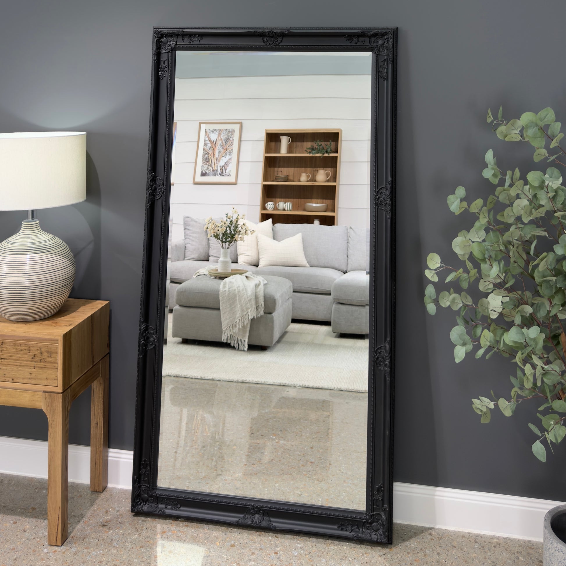 Melbourne Large Decorative Mirror - Black