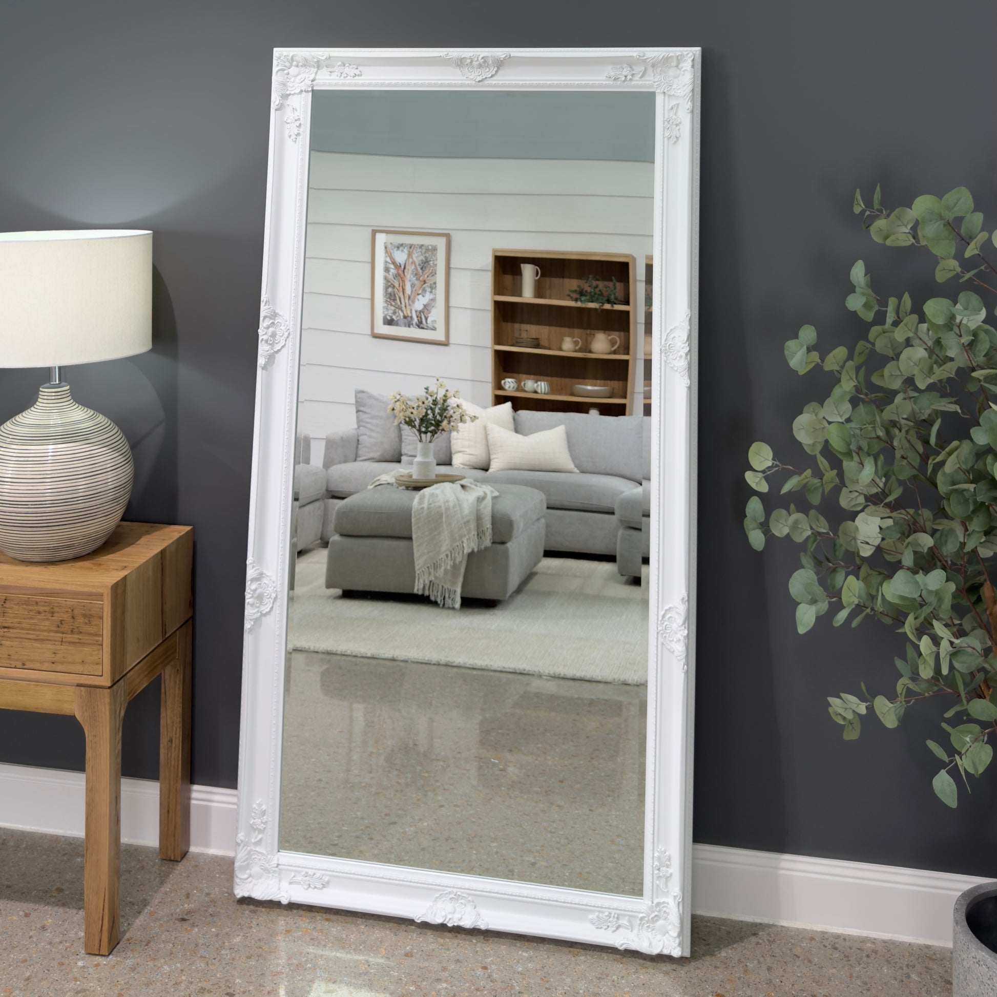 Melbourne Large Decorative Mirror - White