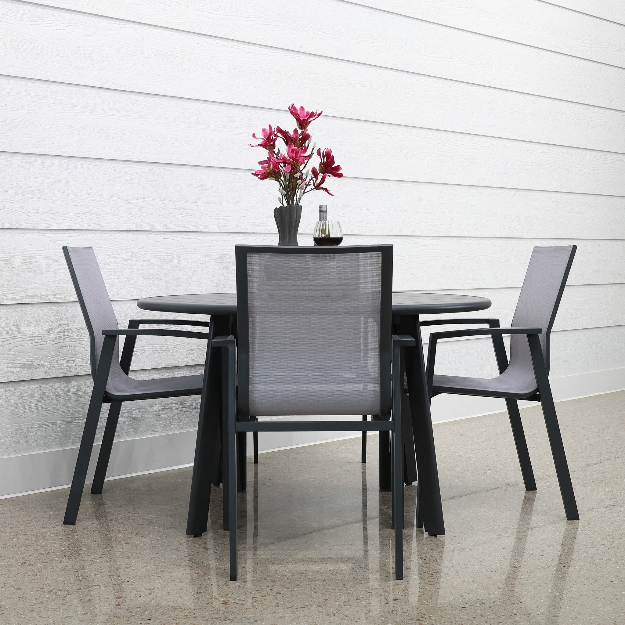 Avignon Dining Table Round - Charcoal