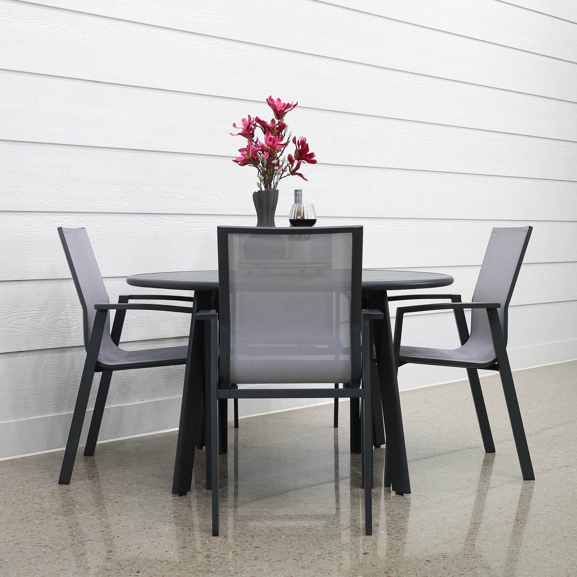 Avignon Dining Table Round - Charcoal