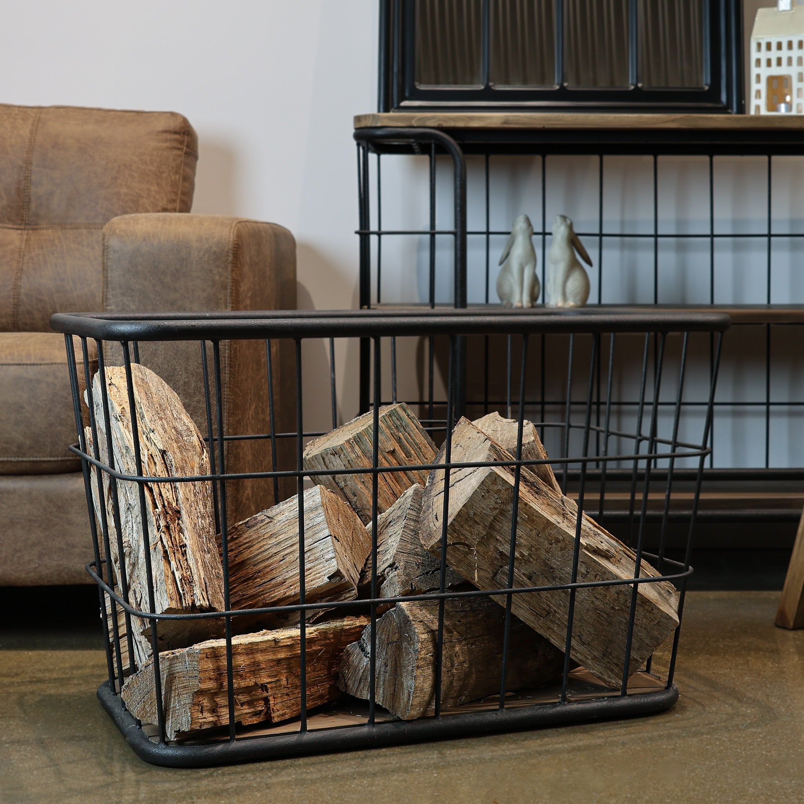 Rustic Firewood Basket Rectangle Large