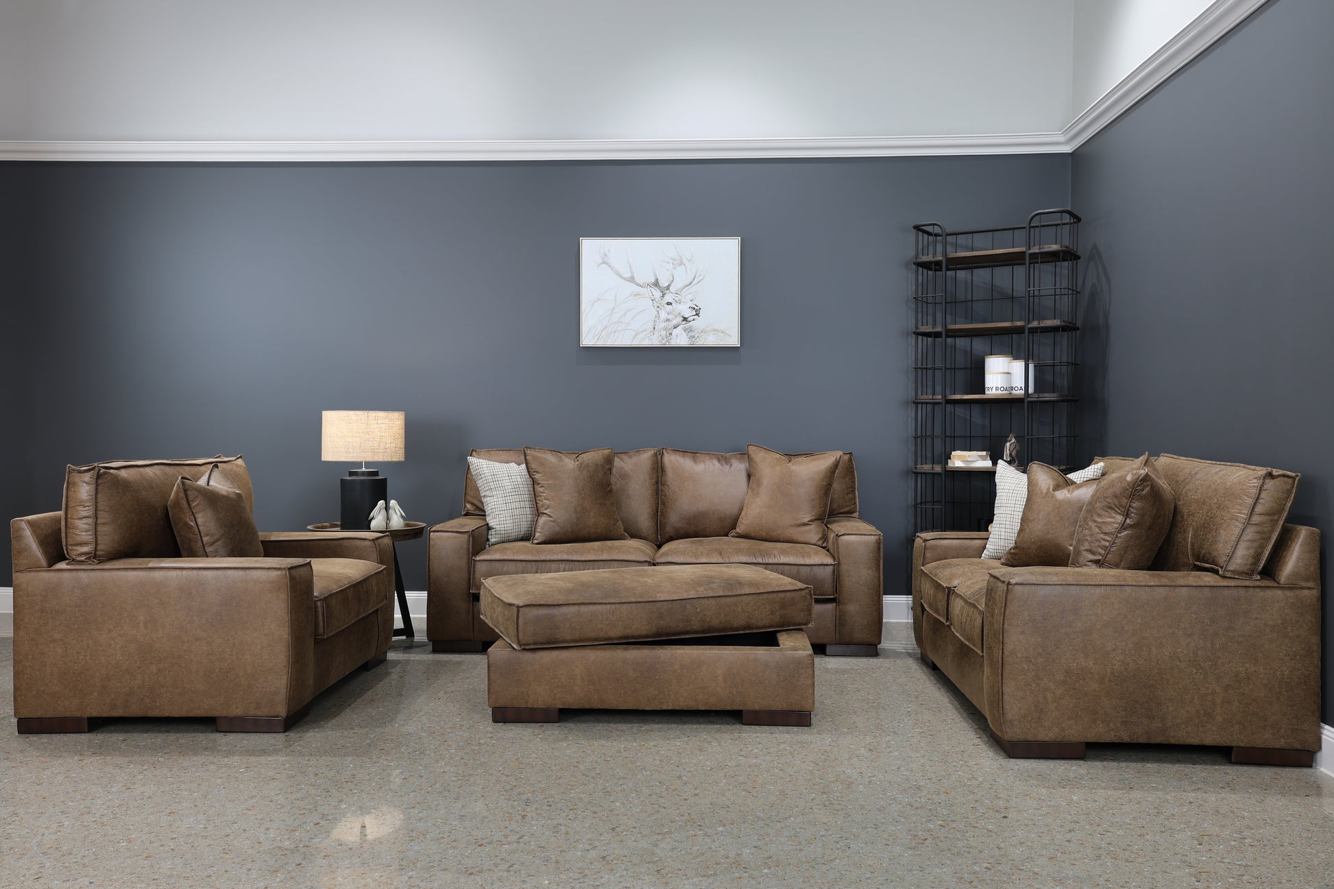 Gembrook Ottoman w/ Storage - Tan Leather Air