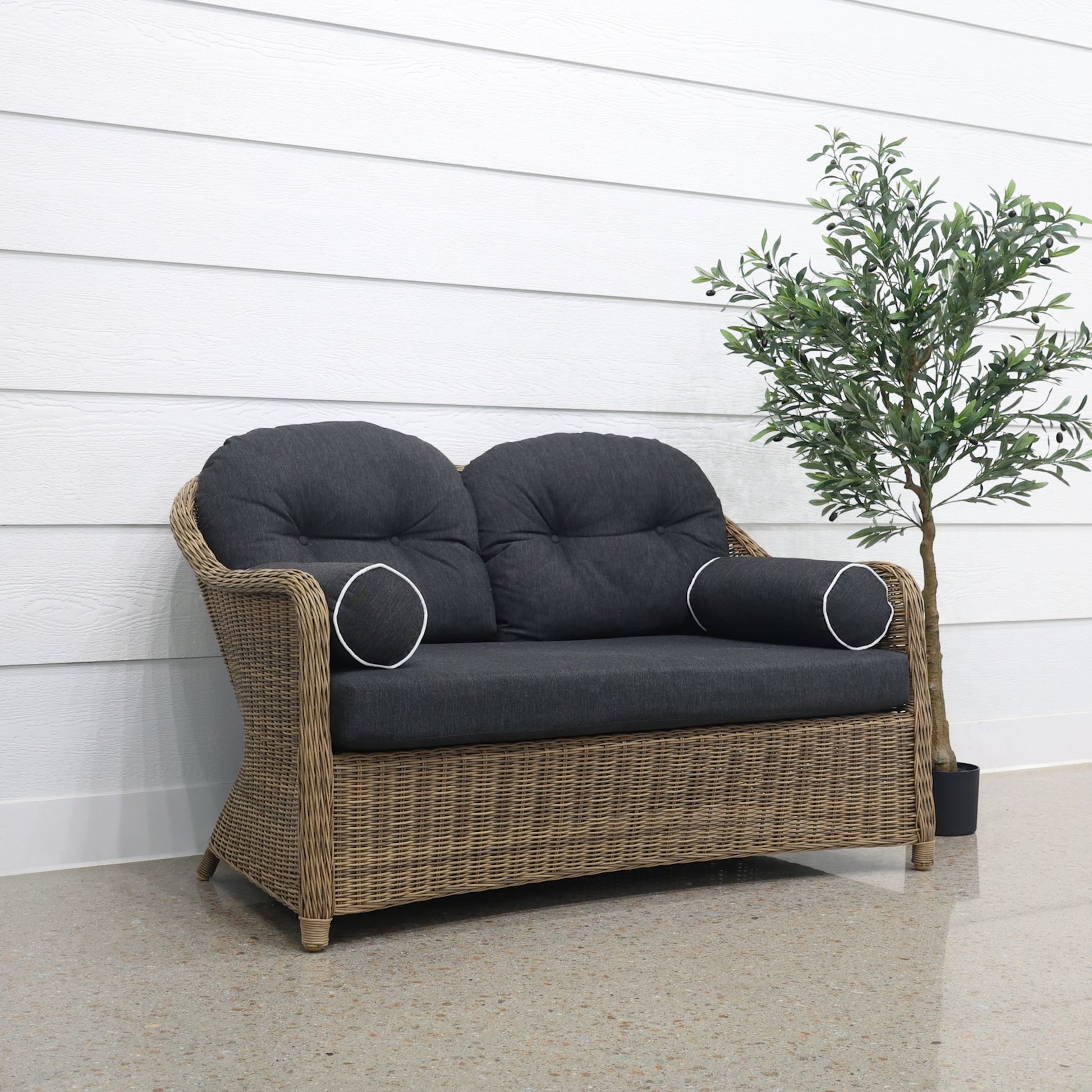 Mulwala Loveseat - Brushed Wheat / Denim Grey
