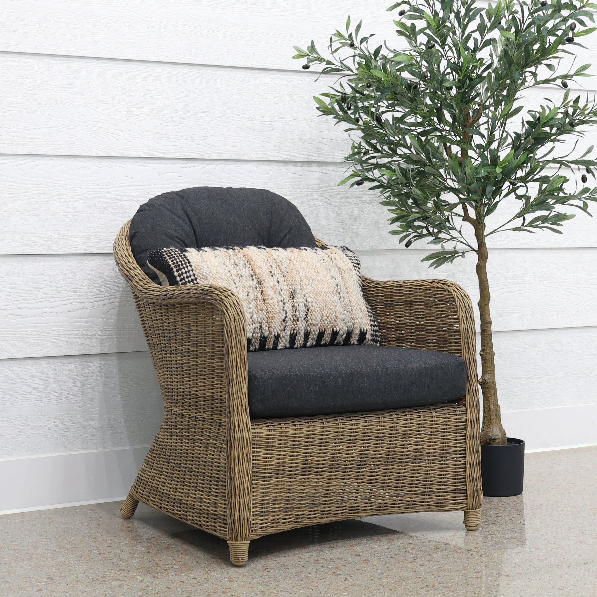 Mulwala Armchair - Brushed Wheat / Denim Grey