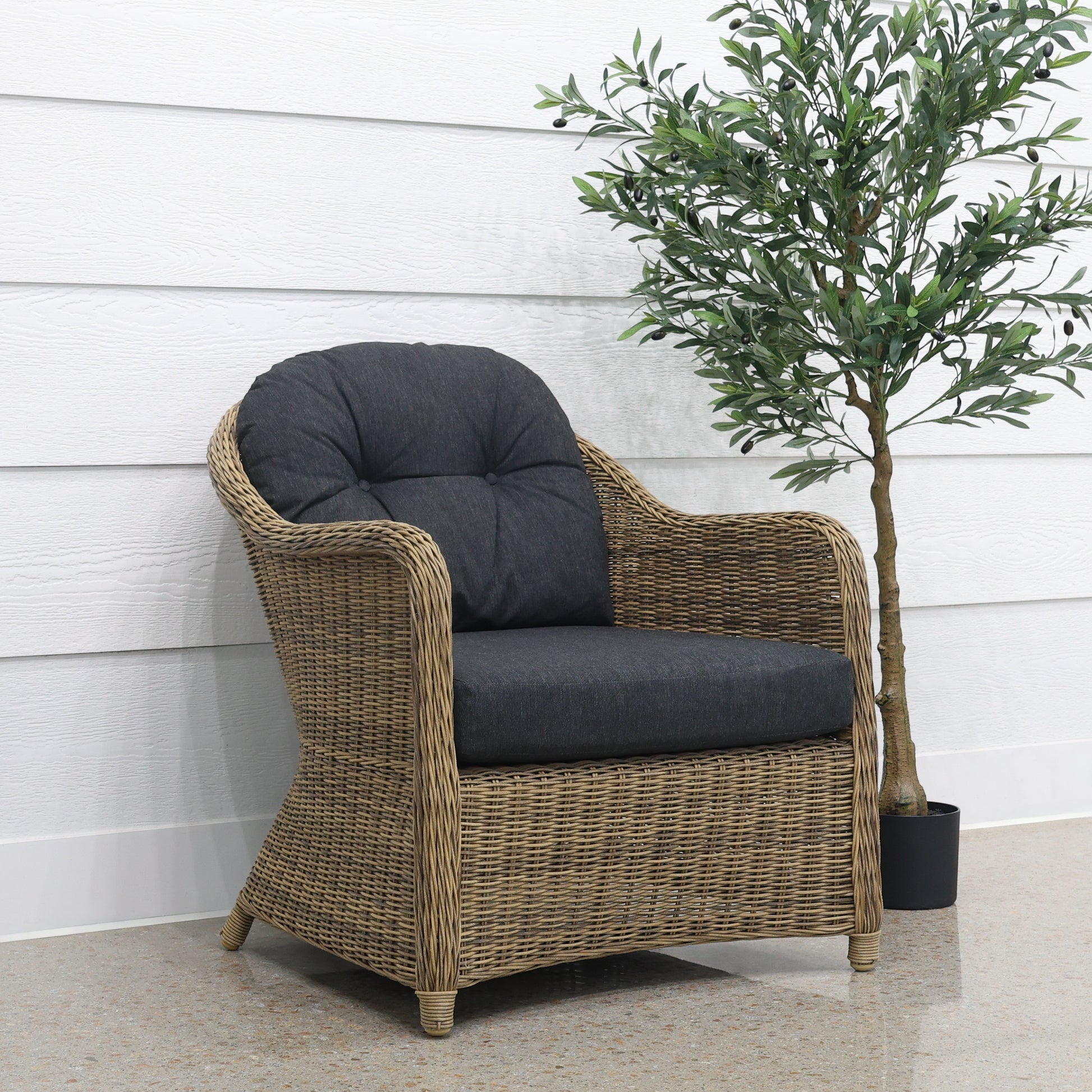 Mulwala Armchair - Brushed Wheat / Denim Grey