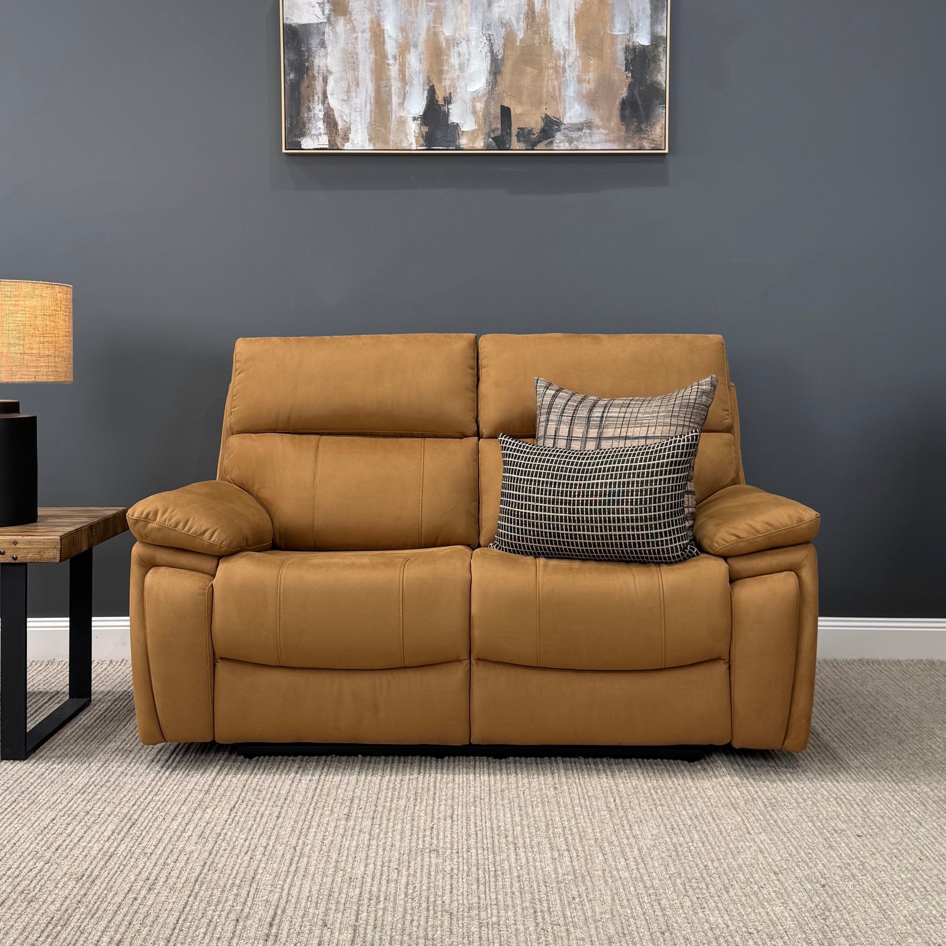 Parkes 2 Seater Electric Sofa - Tan Fabric