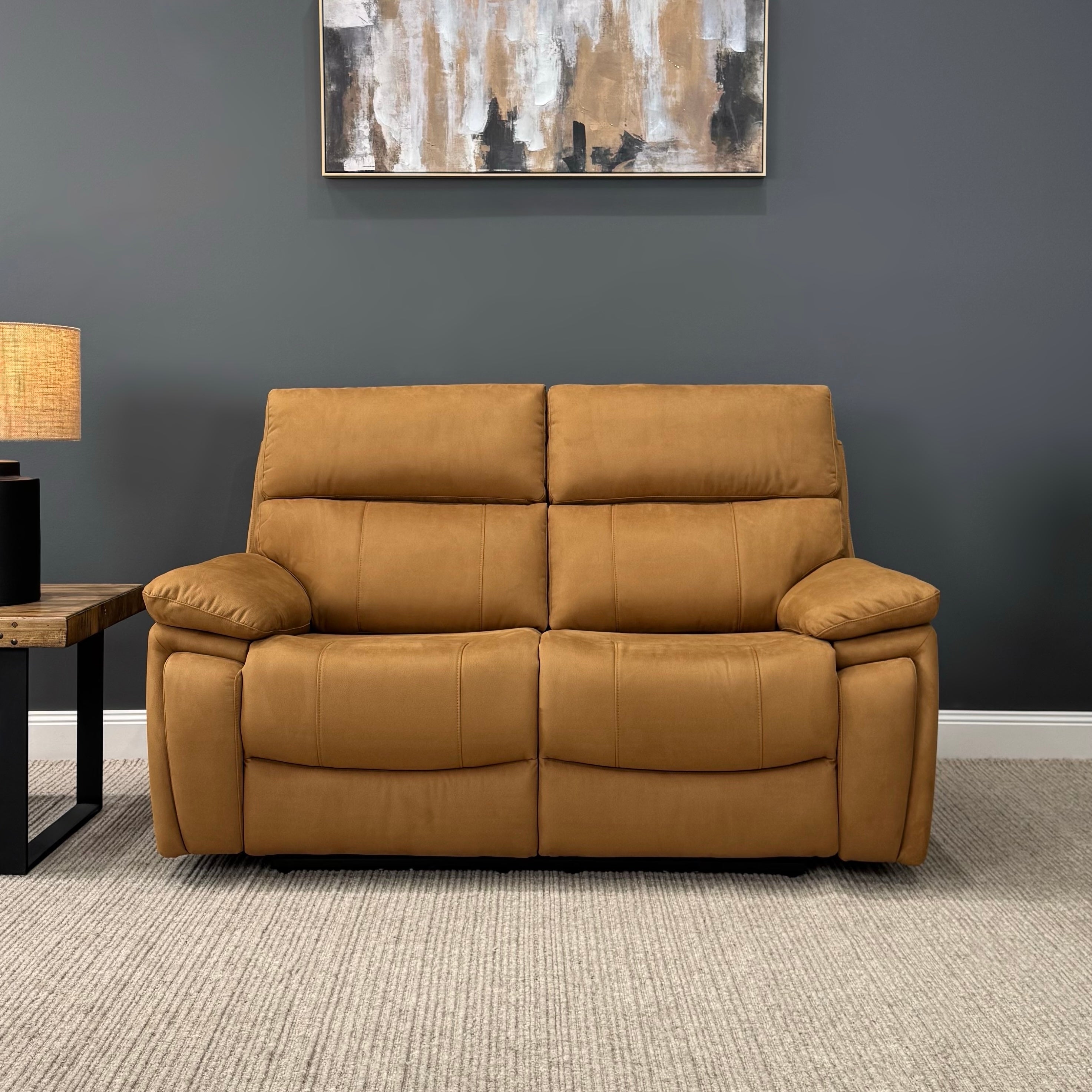 Parkes 2 Seater Electric Sofa - Tan Fabric