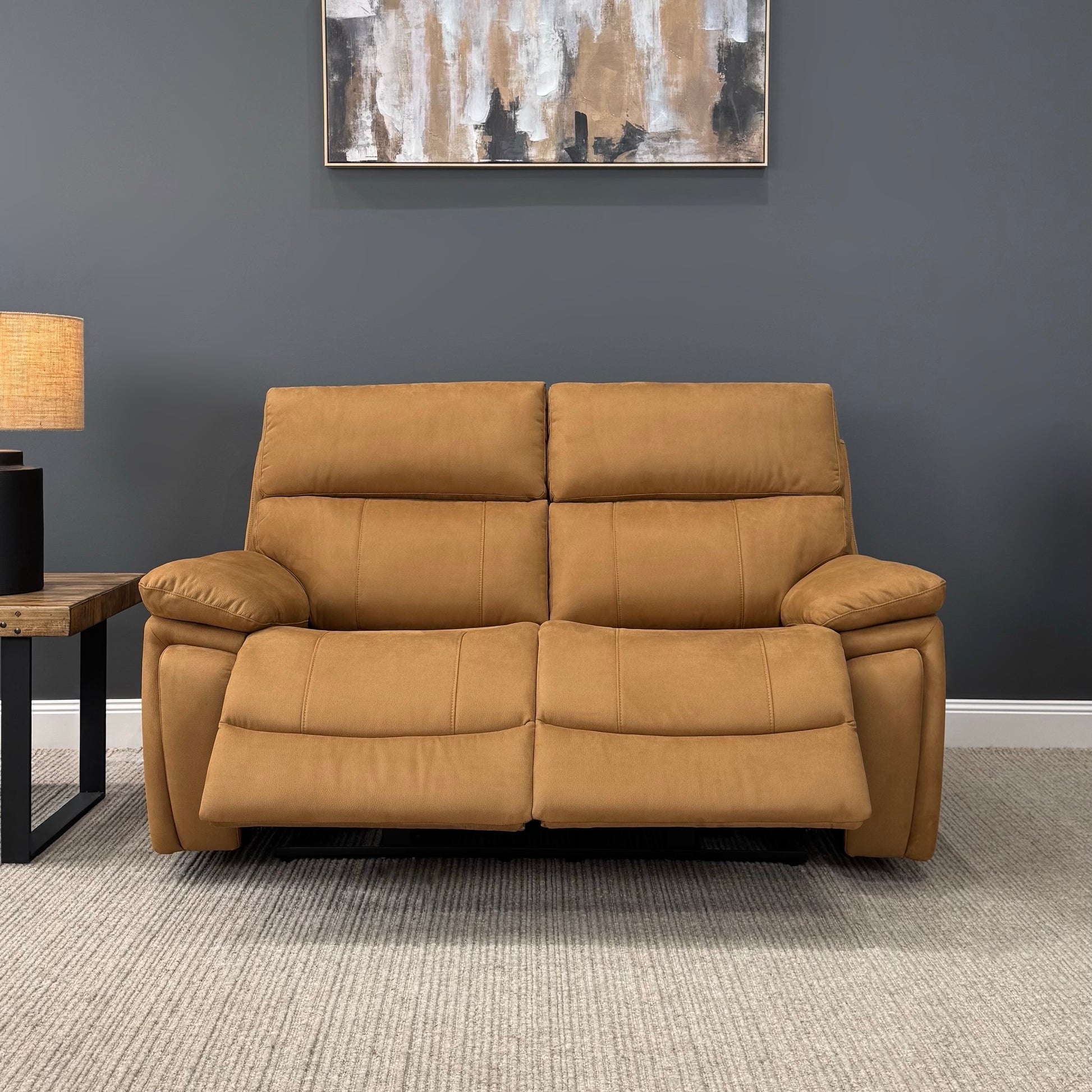 Parkes 2 Seater Electric Sofa - Tan Fabric