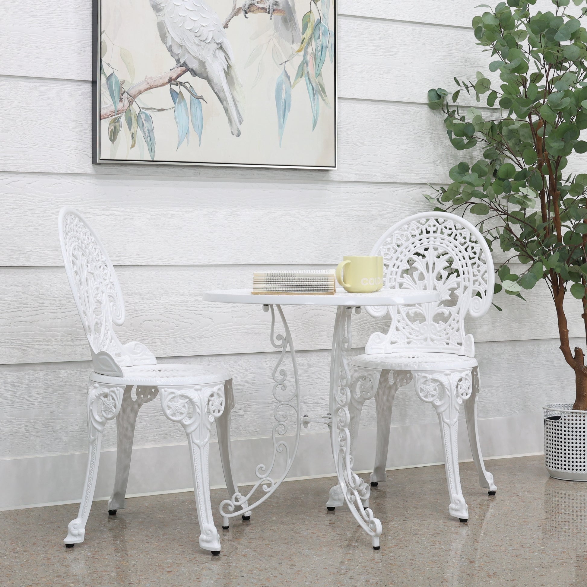 Crown Bistro Chair & Table Set - White