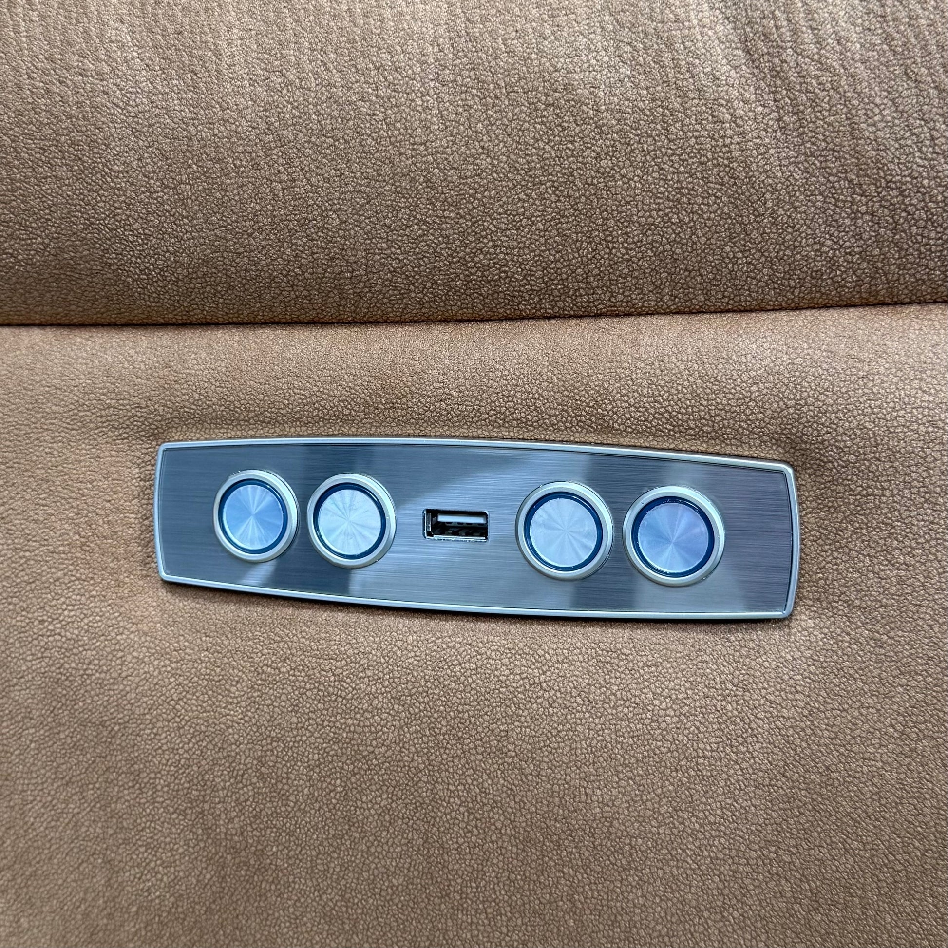 Parkes 3 Seater Electric Sofa - Tan Fabric