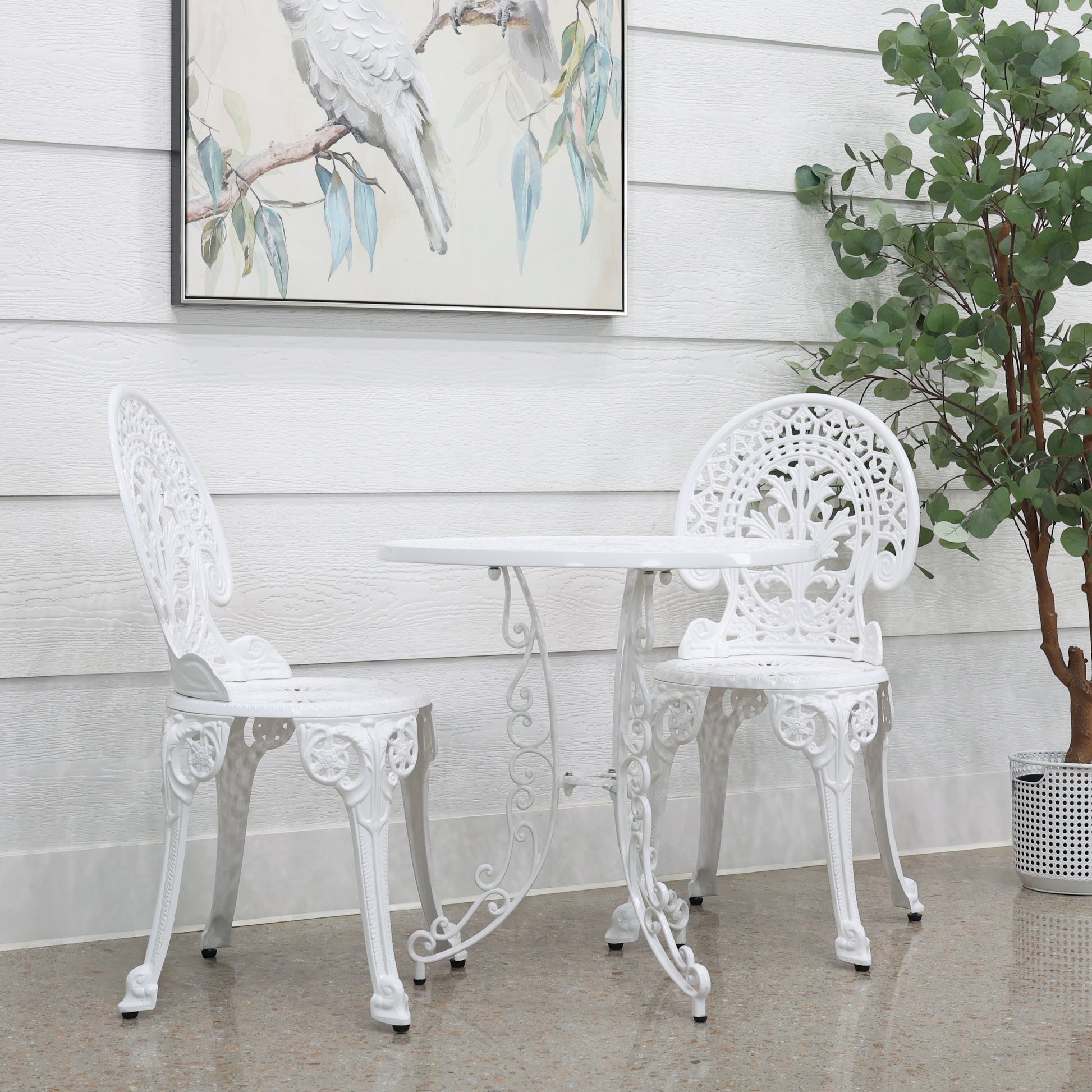 Crown Bistro Chair & Table Set - White