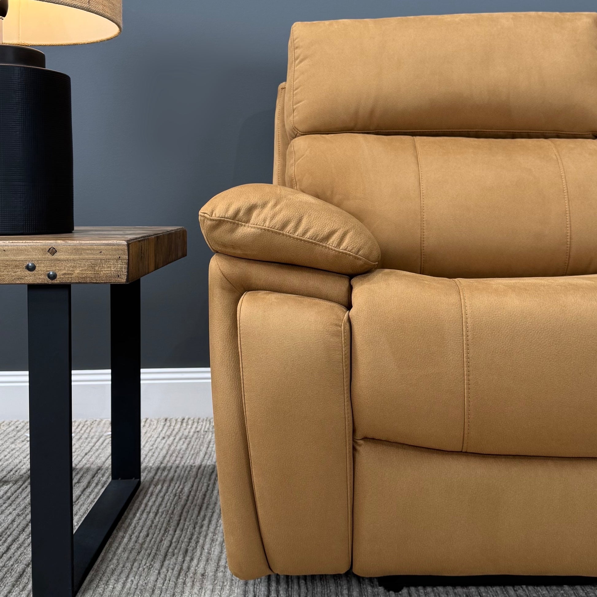 Parkes 3 Seater Electric Sofa - Tan Fabric