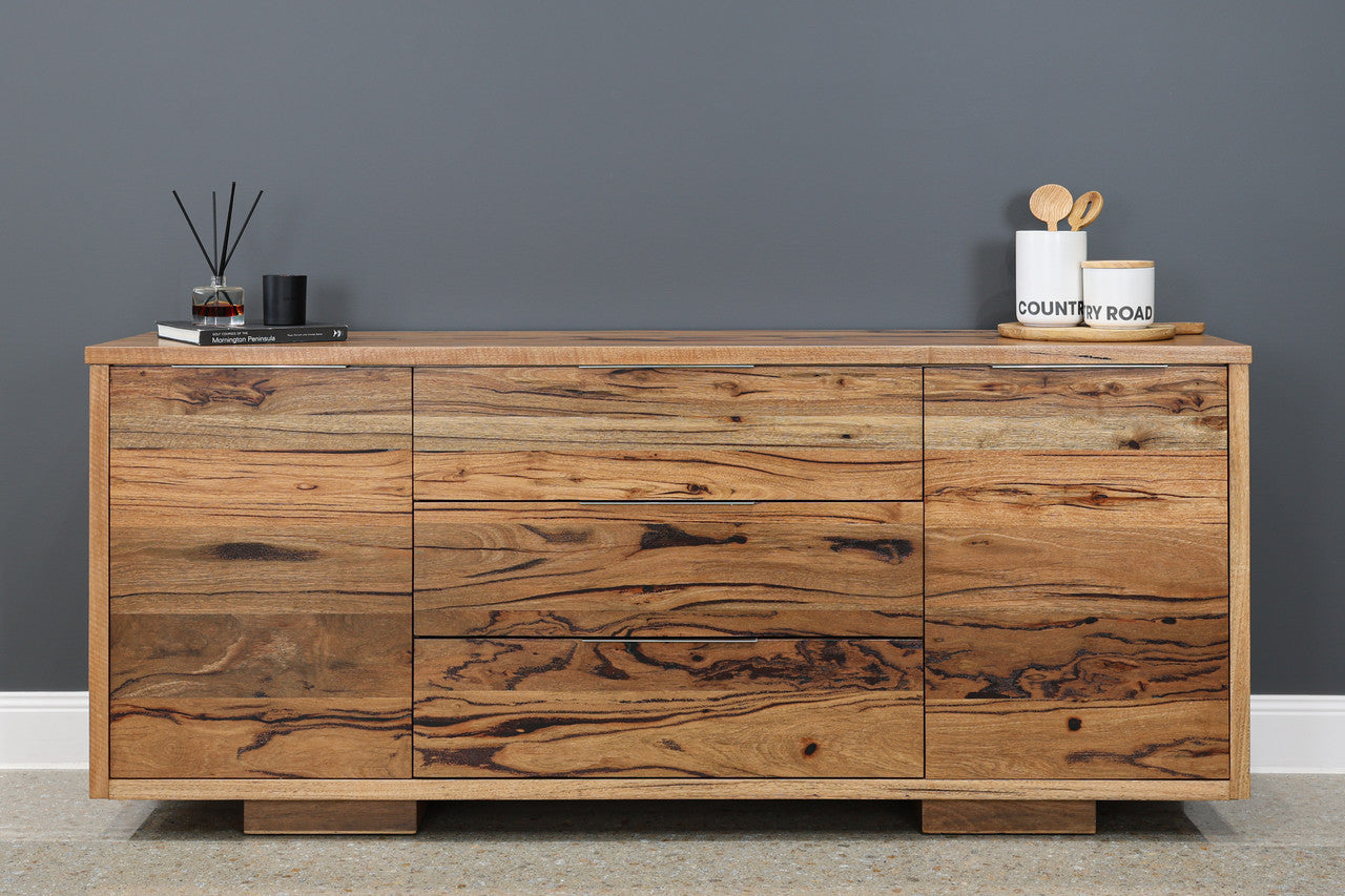 The Marri Wood Buffet w/ 3 Drawers 2 Doors