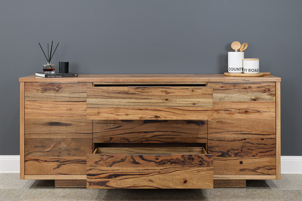 The Marri Wood Buffet w/ 3 Drawers 2 Doors