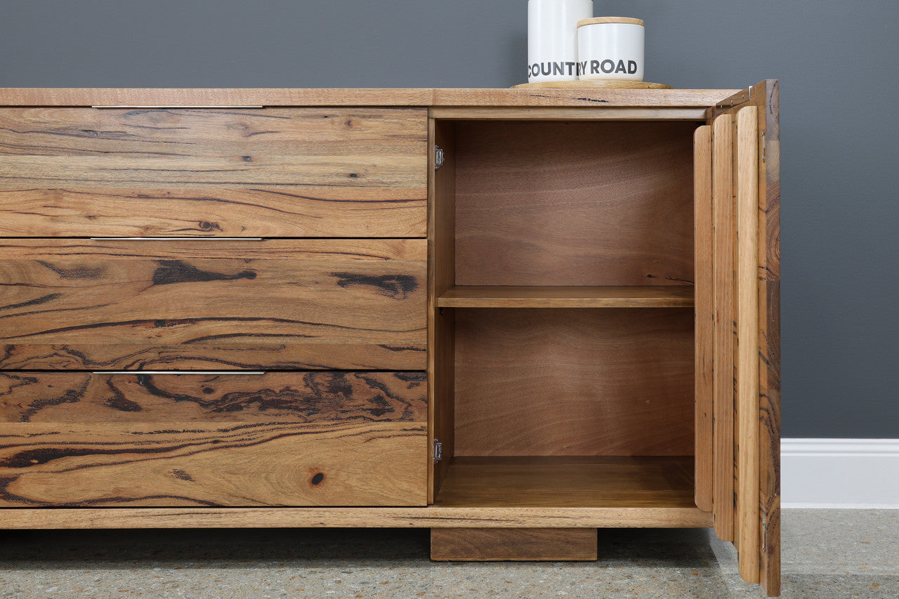 The Marri Wood Buffet w/ 3 Drawers 2 Doors
