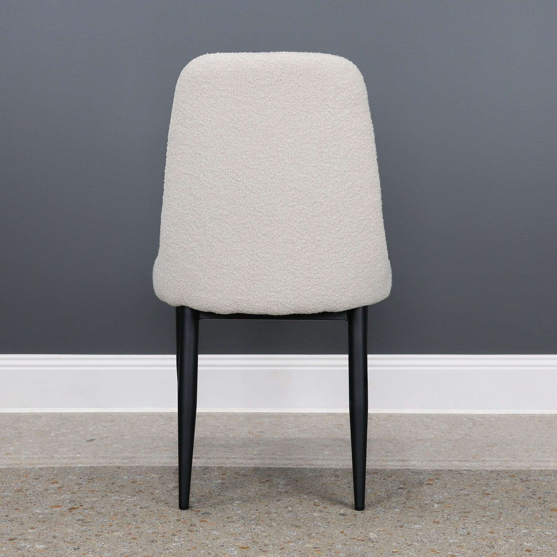 Mid Century Dining Chair - Boucle White