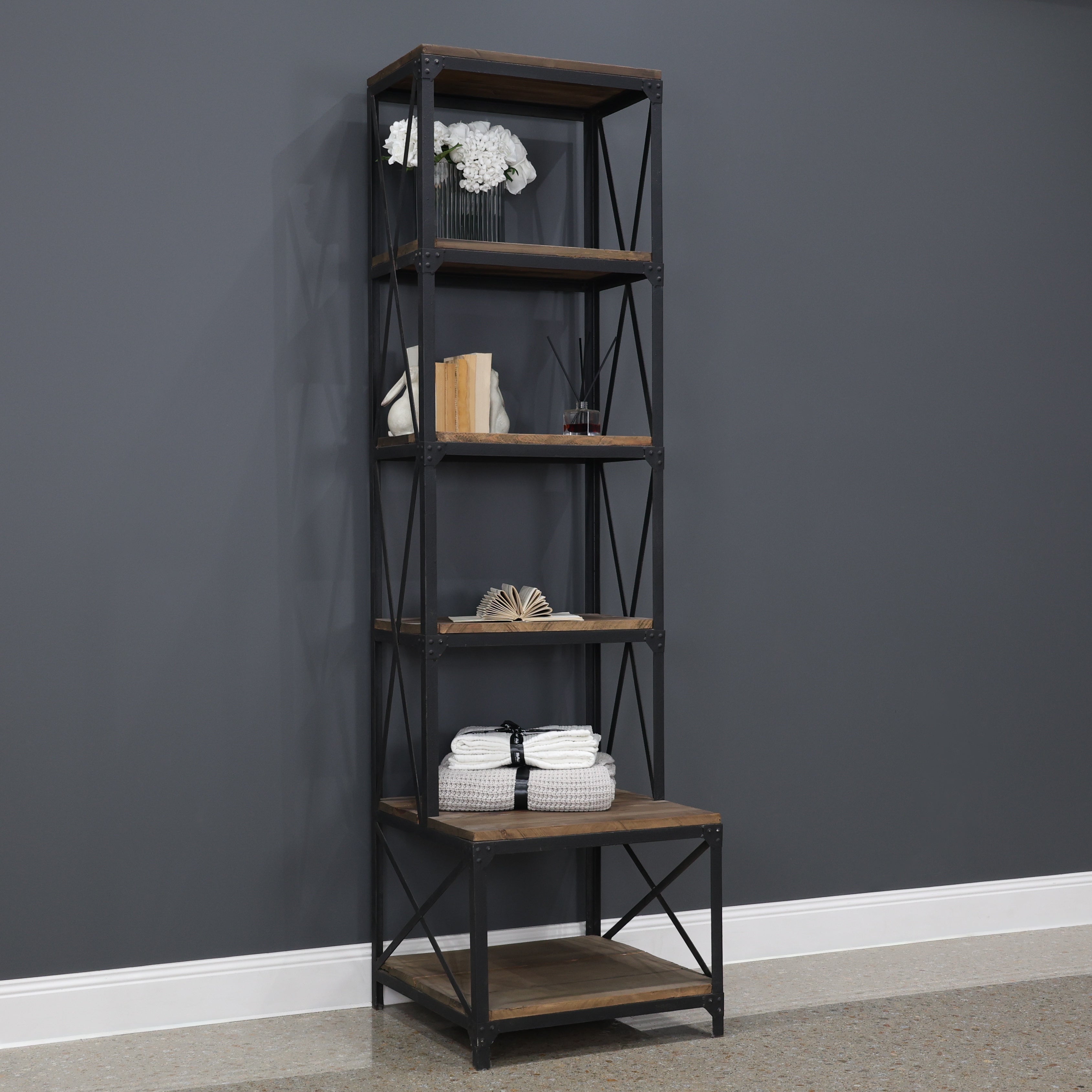 Hagrid Narrow Bookcase w/ Bench